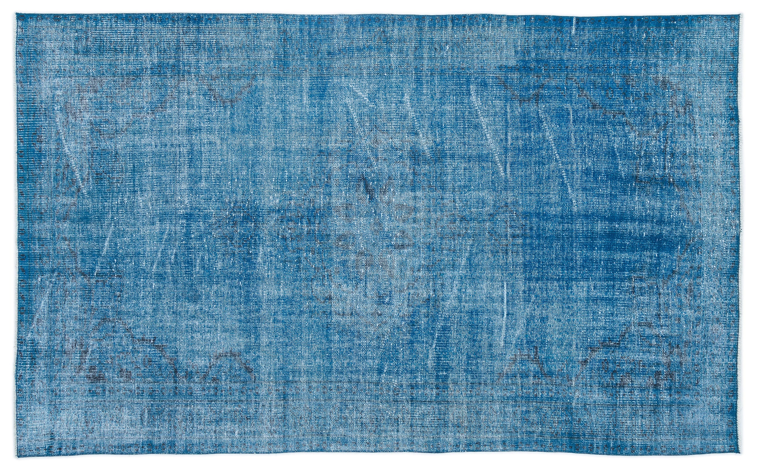 Turquoise Over Dyed Vintage Rug 4'10'' x 8'0'' ft 148 x 244 cm