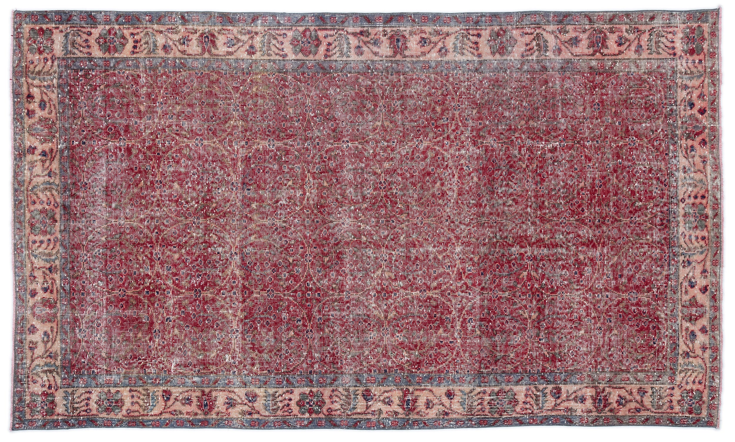 Naturel Over Dyed Vintage Rug 4'11'' x 8'4'' ft 151 x 255 cm