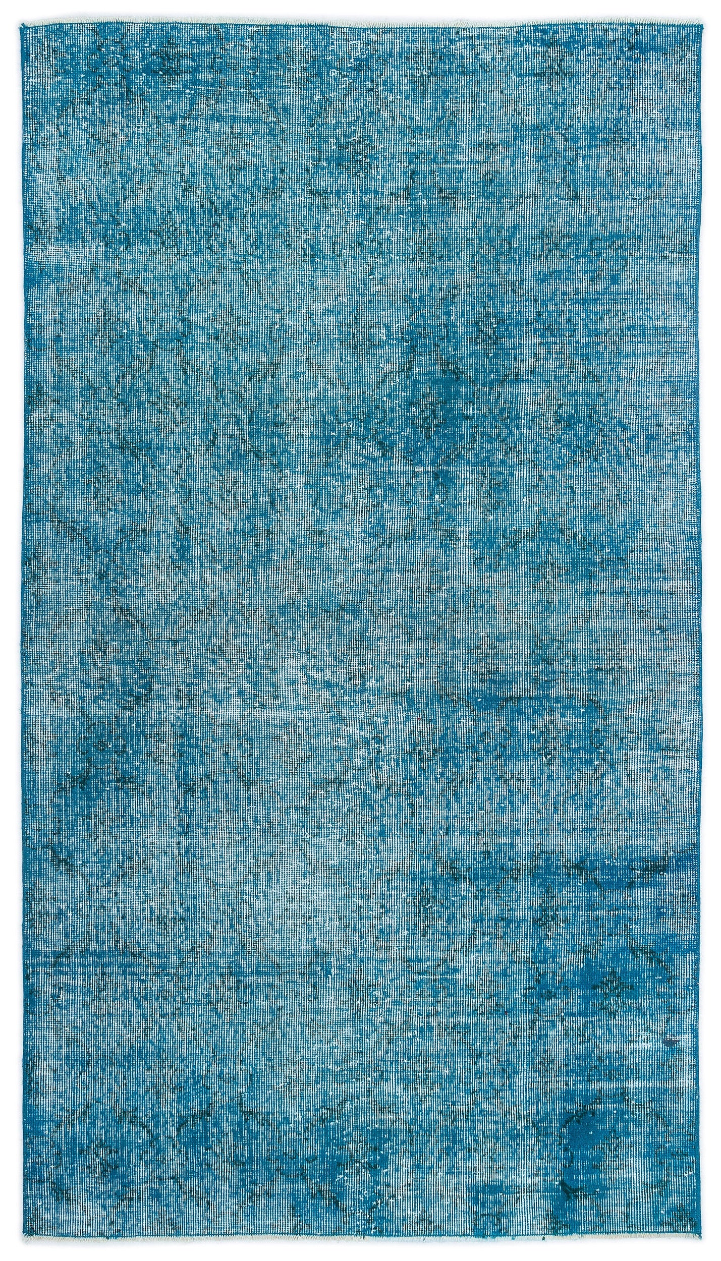 Turquoise Over Dyed Vintage Rug 3'11'' x 6'11'' ft 119 x 210 cm