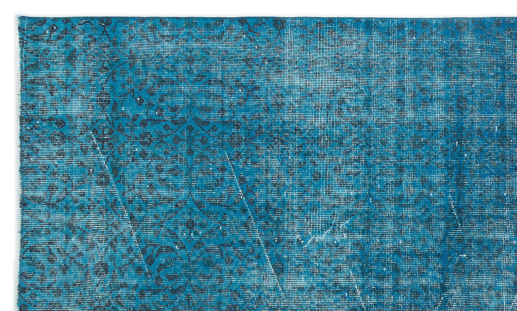 Turquoise Over Dyed Vintage Rug 5'1'' x 8'6'' ft 155 x 260 cm