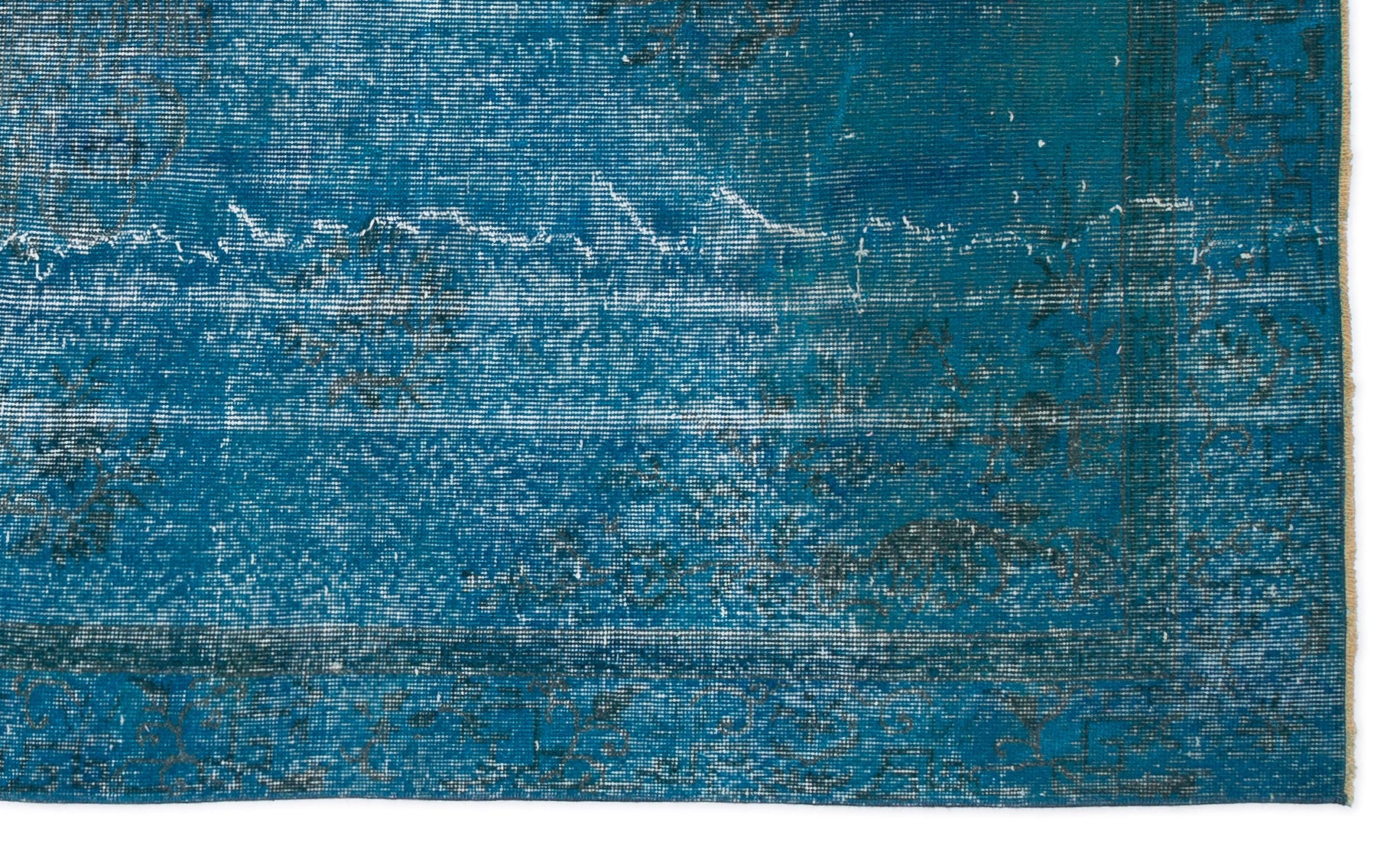 Turquoise Over Dyed Vintage Rug 5'1'' x 8'7'' ft 154 x 262 cm
