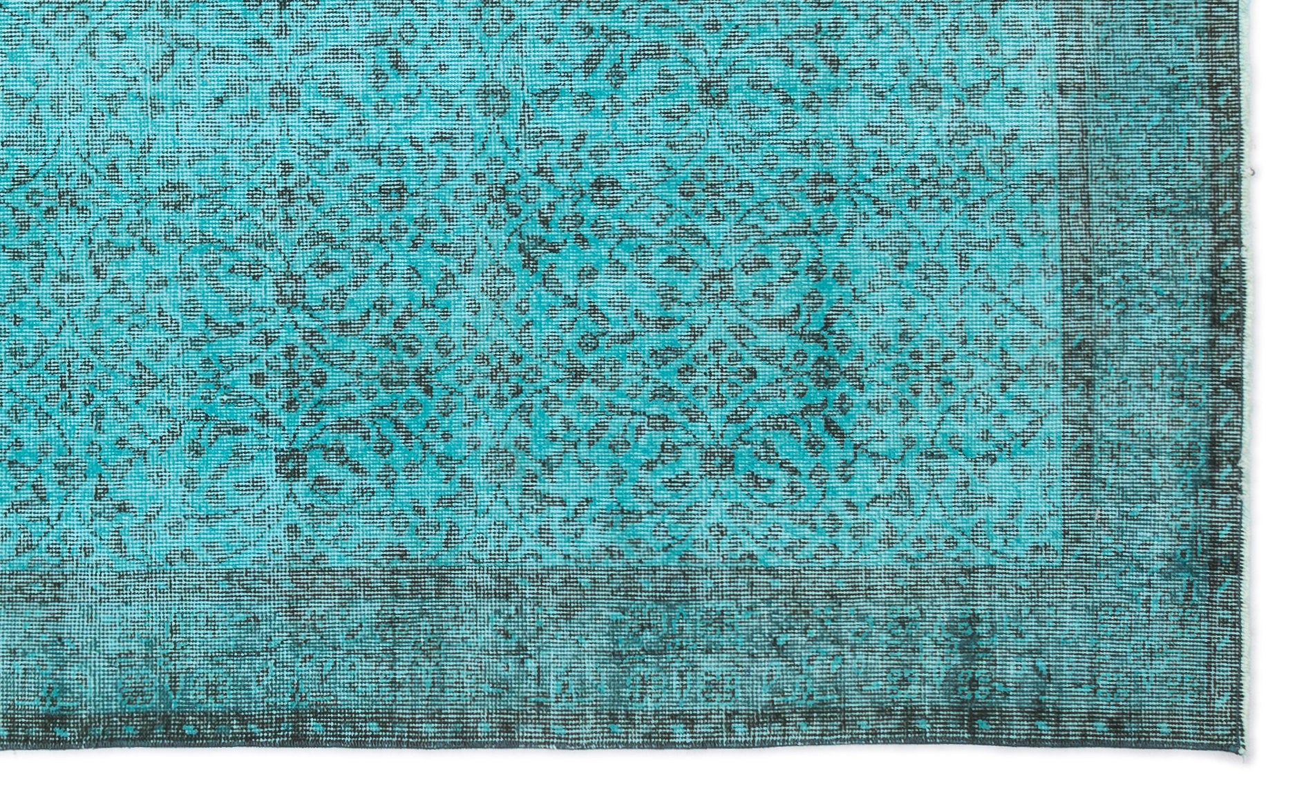 Turquoise Over Dyed Vintage Rug 5'3'' x 8'9'' ft 160 x 267 cm