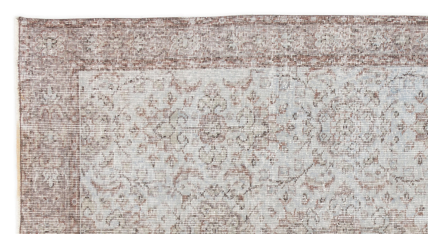 Blue Over Dyed Vintage Rug 3'9'' x 6'11'' ft 115 x 211 cm