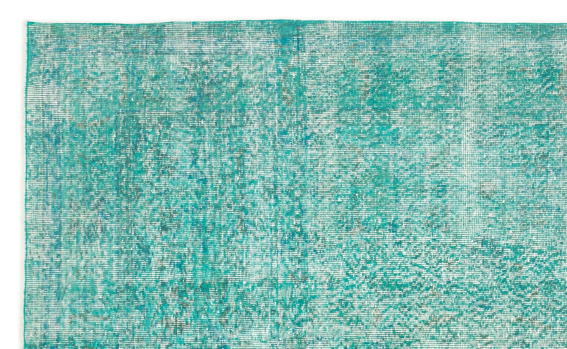 Turquoise Over Dyed Vintage Rug 5'3'' x 8'4'' ft 160 x 254 cm