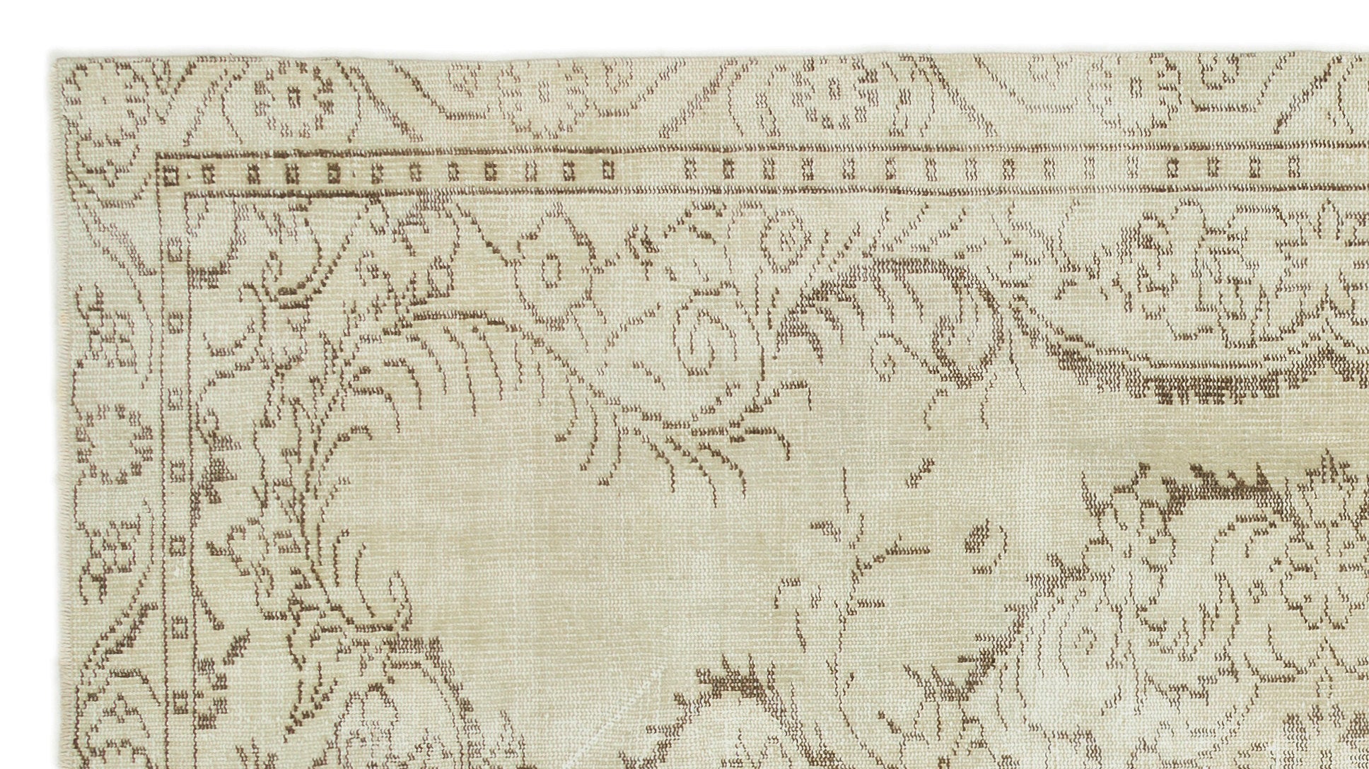 Beige Over Dyed Vintage Rug 4'11'' x 8'12'' ft 150 x 274 cm
