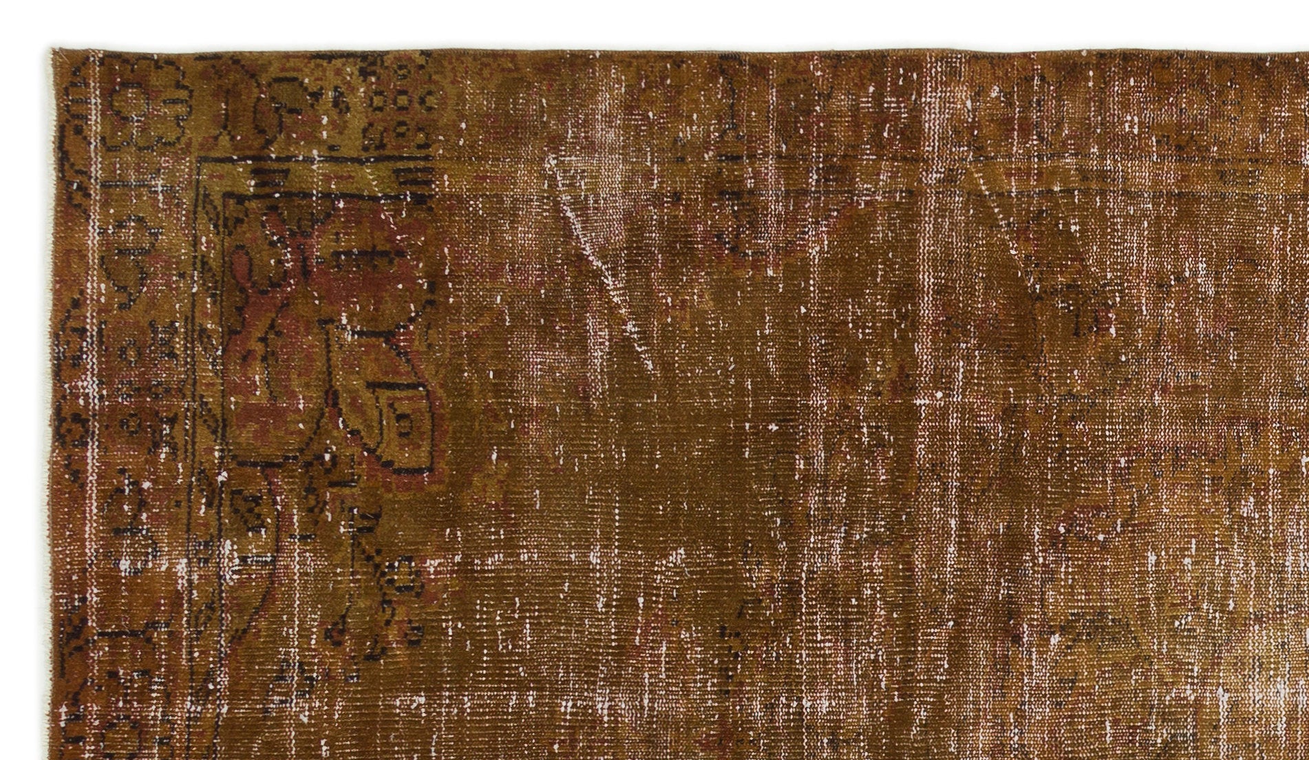 Brown Over Dyed Vintage Rug 4'11'' x 8'9'' ft 150 x 266 cm
