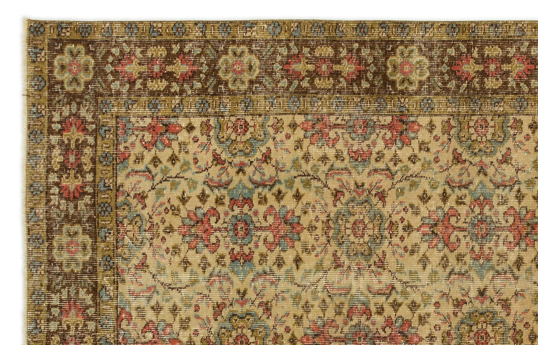 Brown Over Dyed Vintage Rug 5'2'' x 8'4'' ft 158 x 255 cm