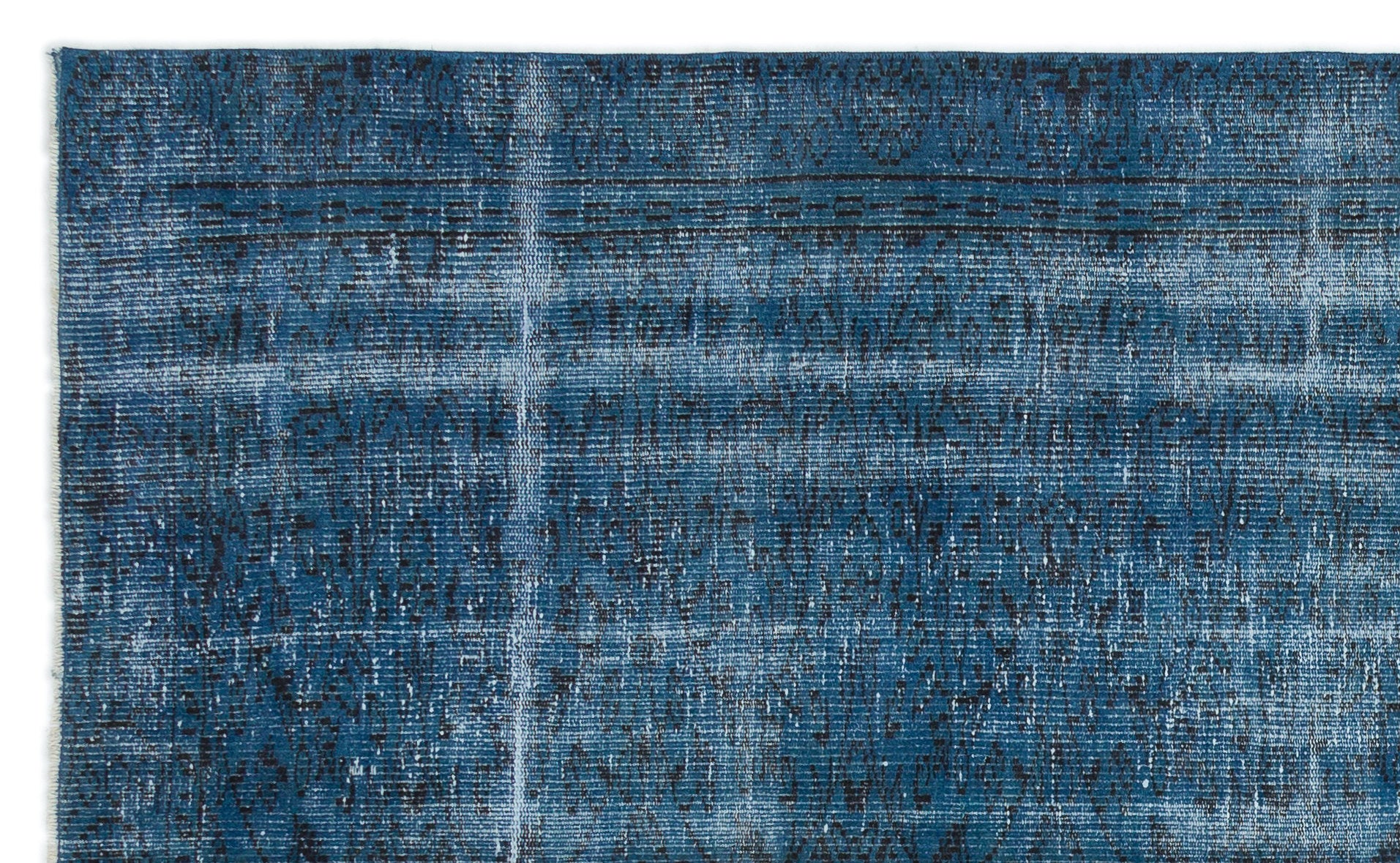 Turquoise Over Dyed Vintage Rug 5'4'' x 8'11'' ft 162 x 271 cm