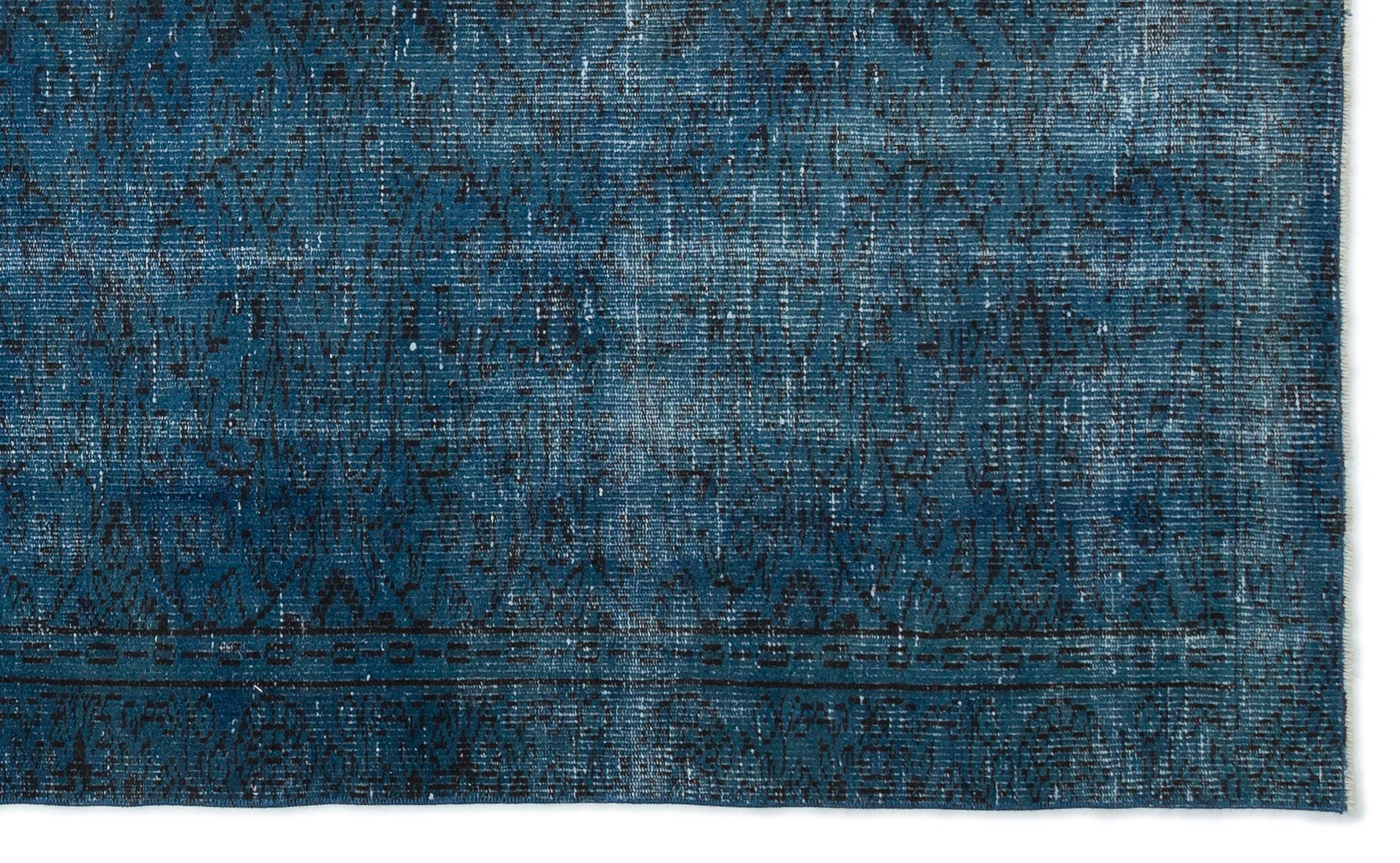 Turquoise Over Dyed Vintage Rug 5'4'' x 8'11'' ft 162 x 271 cm