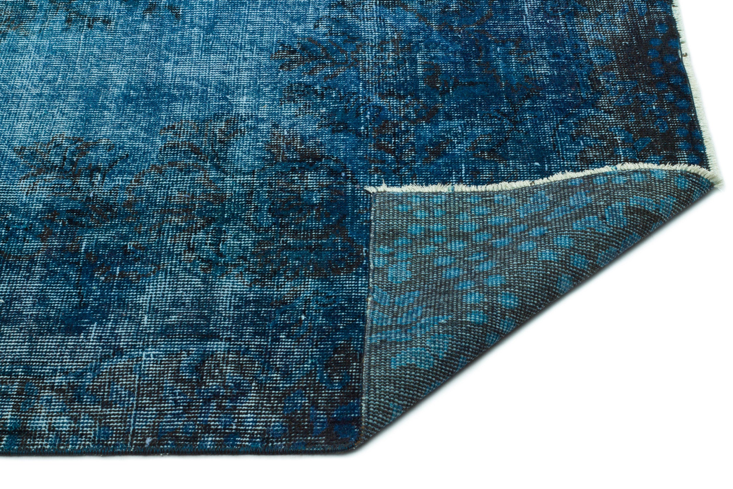 Traditional Design Stone Blue Over Dyed Vintage Rug 5'6'' x 9'3'' ft 168 x 281 cm