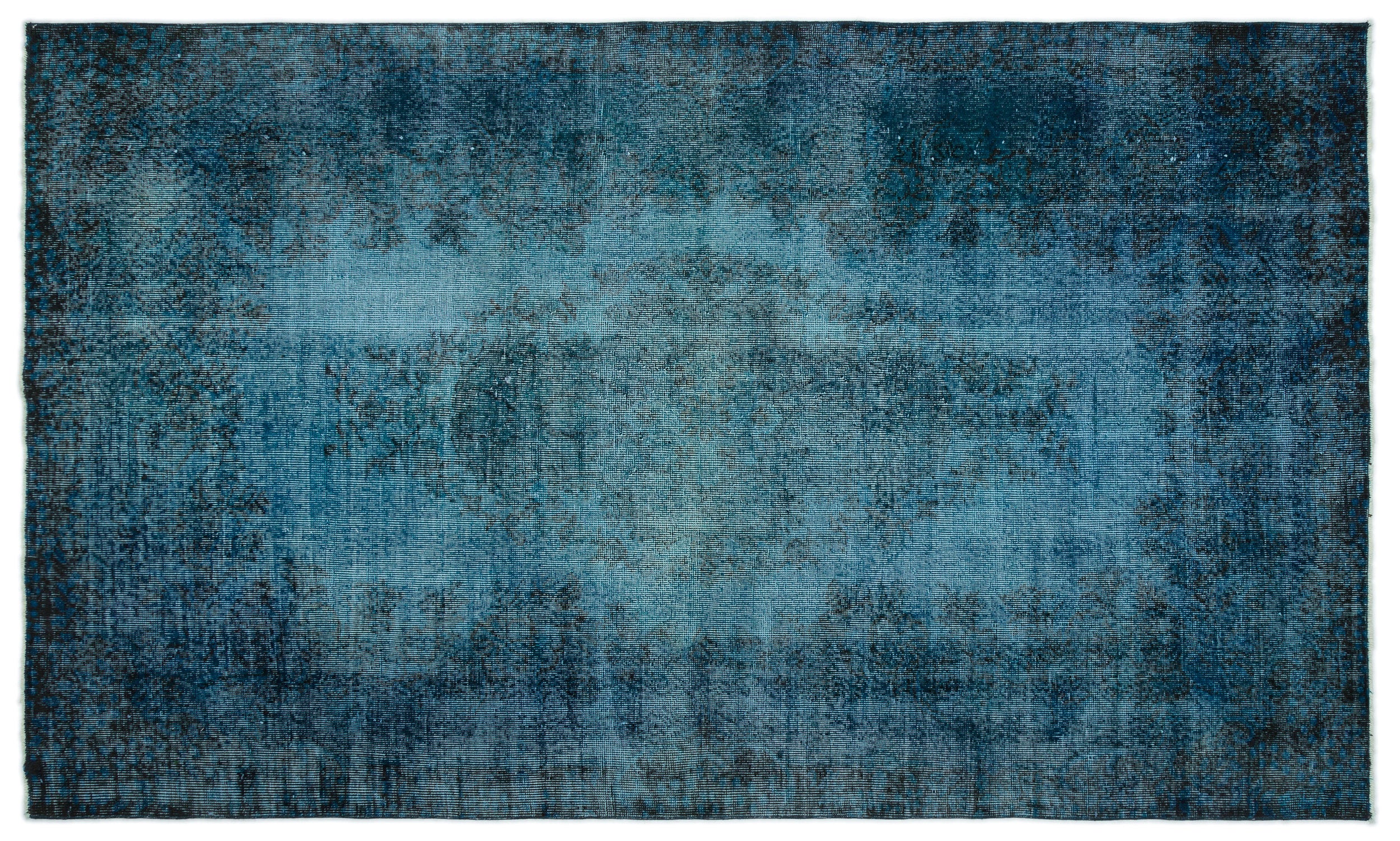 Traditional Design Stone Blue Over Dyed Vintage Rug 5'6'' x 9'3'' ft 168 x 281 cm