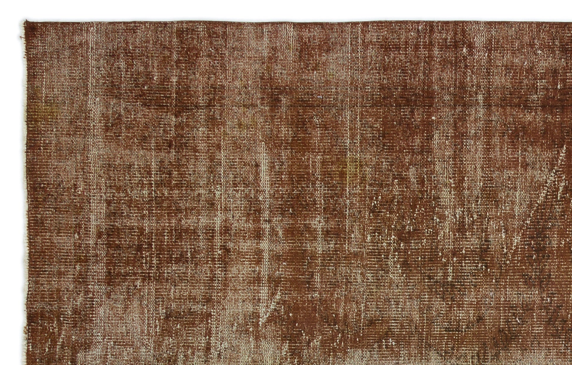 Brown Over Dyed Vintage Rug 5'9'' x 8'11'' ft 175 x 271 cm
