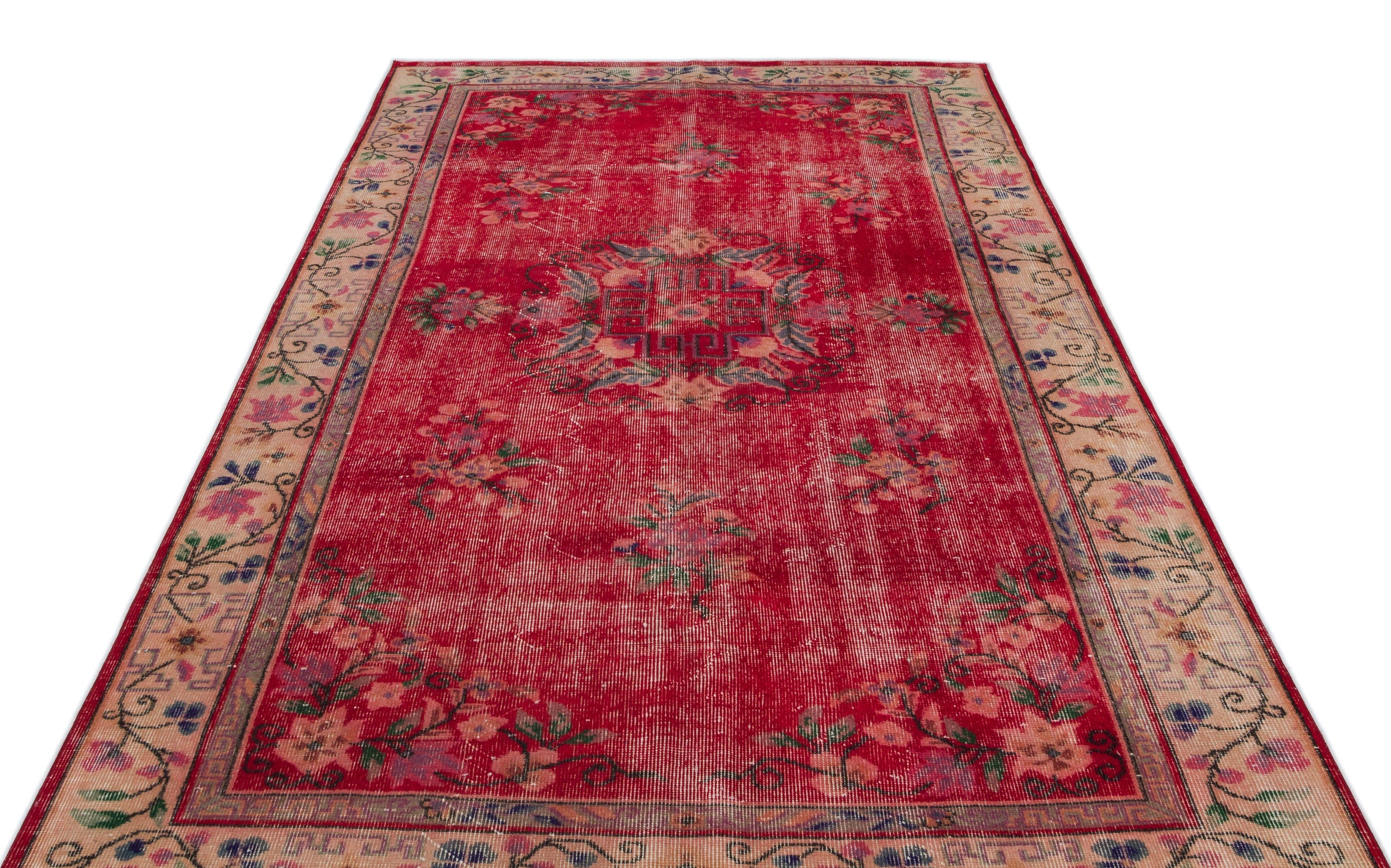 Naturel Over Dyed Vintage Rug 5'10'' x 9'2'' ft 177 x 280 cm