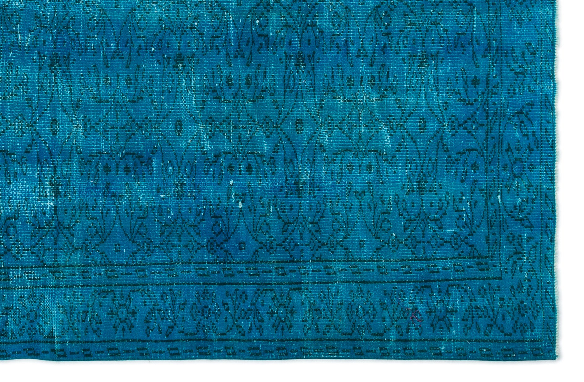 Turquoise Over Dyed Vintage Rug 5'9'' x 8'8'' ft 174 x 265 cm
