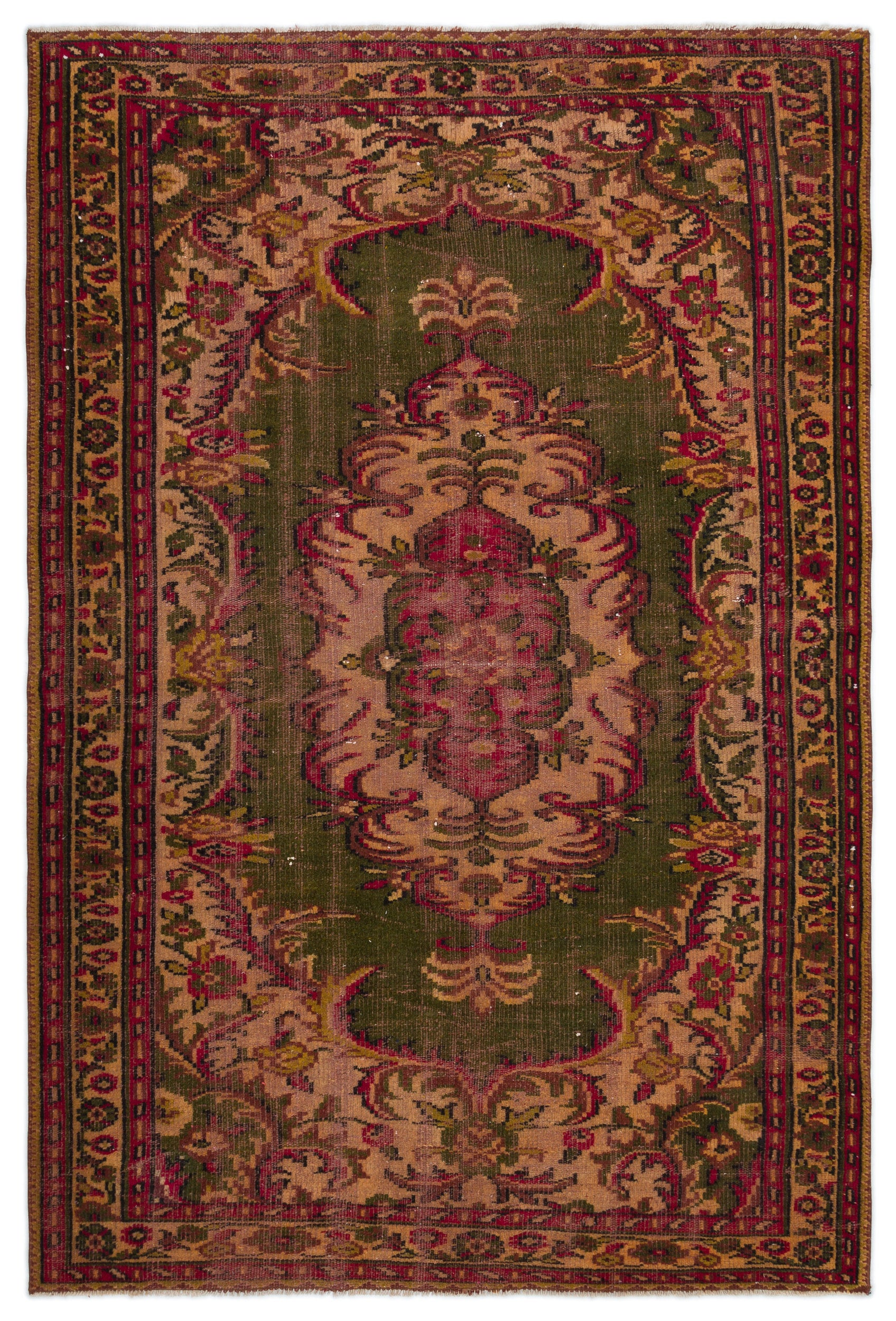 Naturel Over Dyed Vintage Rug 5'5'' x 8'2'' ft 164 x 250 cm