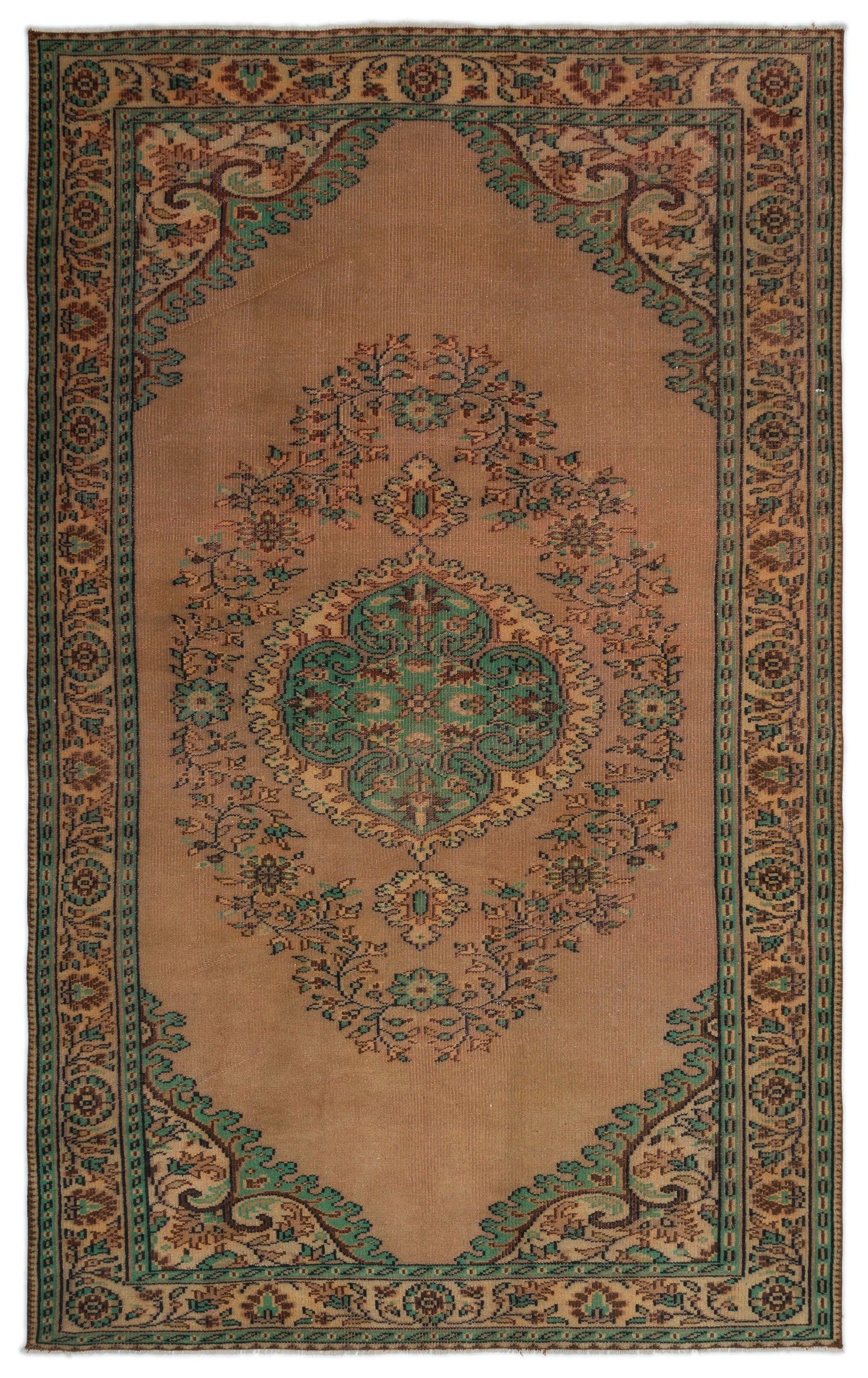 Naturel Over Dyed Vintage Rug 5'9'' x 9'5'' ft 176 x 288 cm