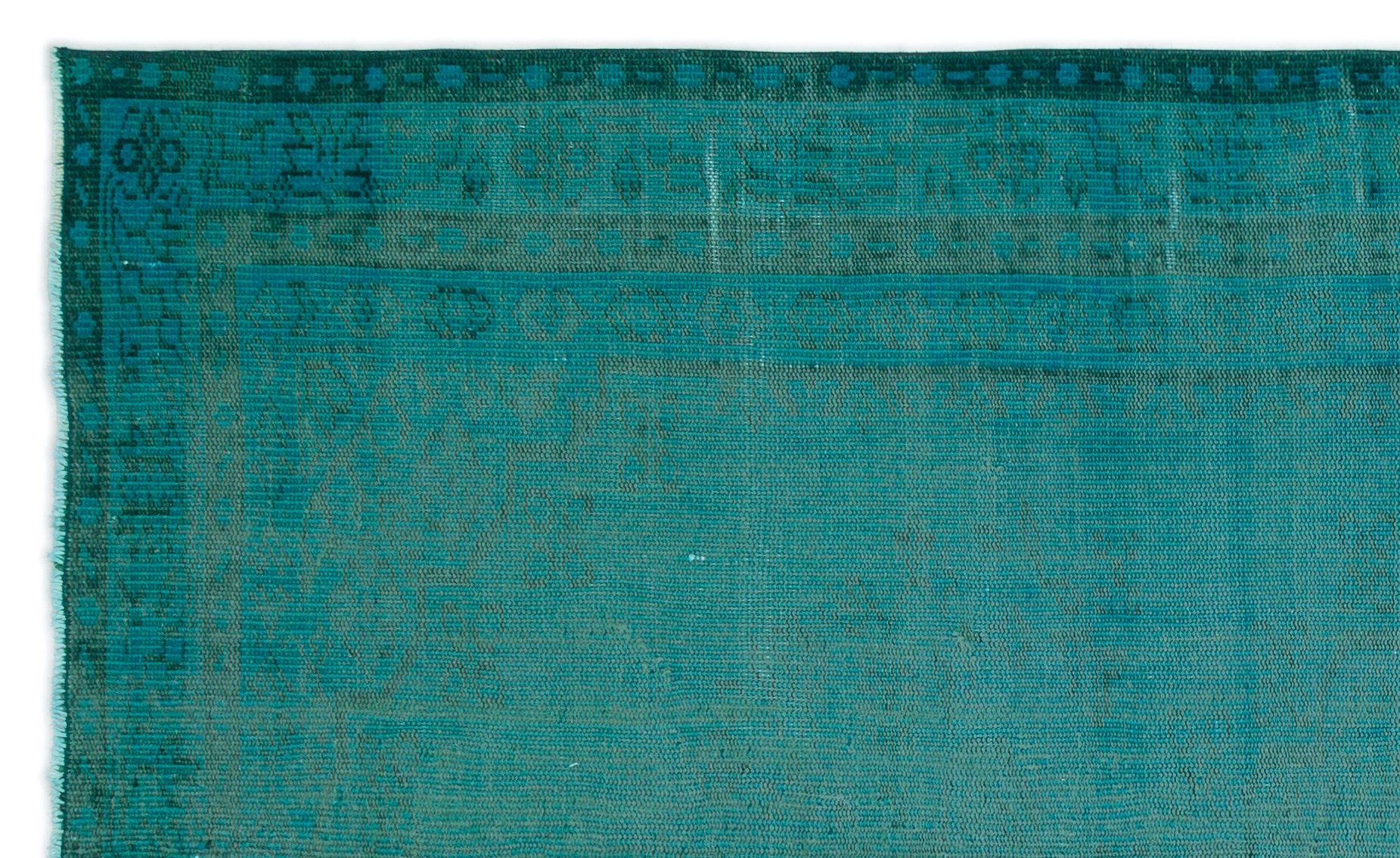 Turquoise Over Dyed Vintage Rug 5'4'' x 8'4'' ft 162 x 255 cm