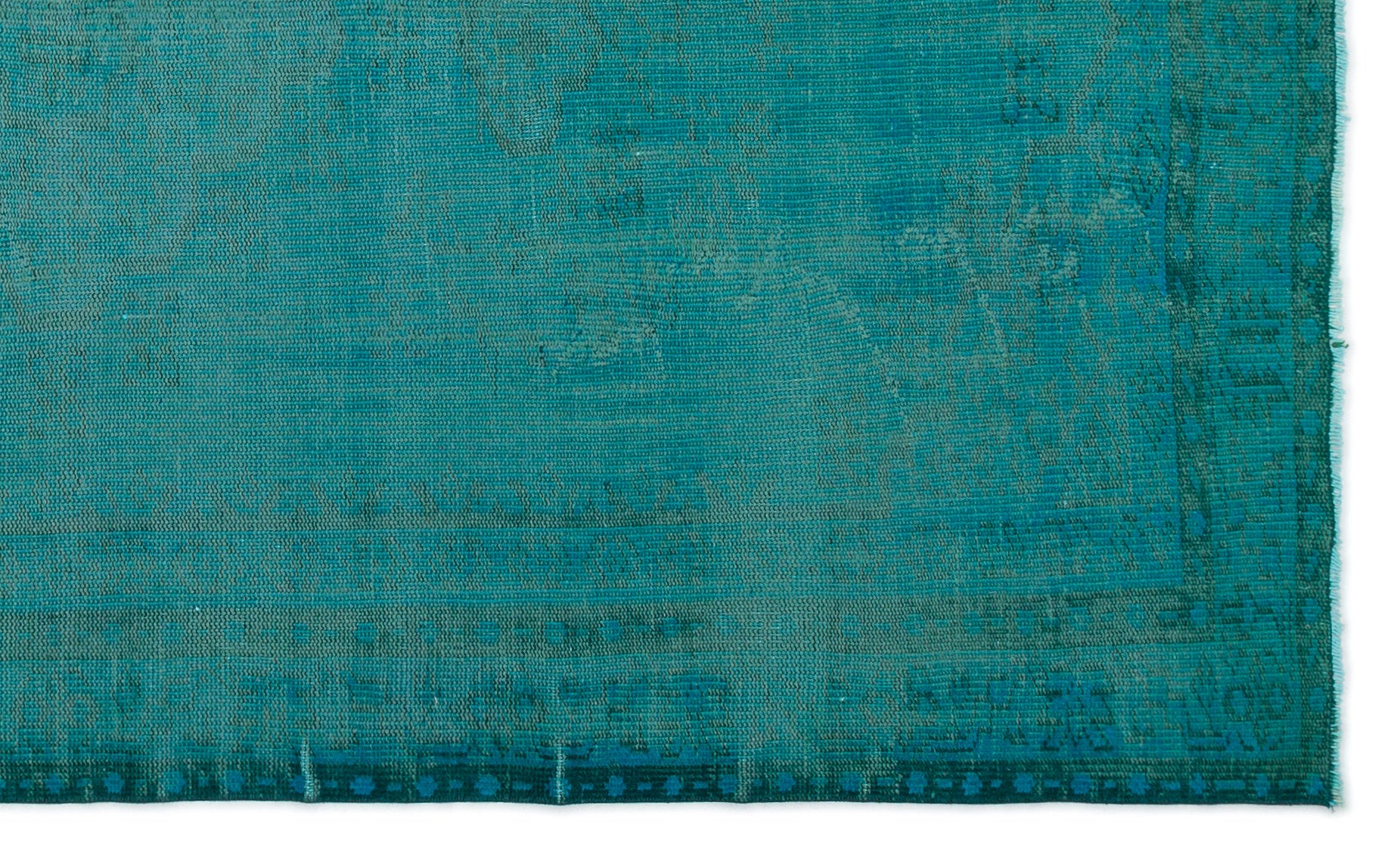 Turquoise Over Dyed Vintage Rug 5'4'' x 8'4'' ft 162 x 255 cm
