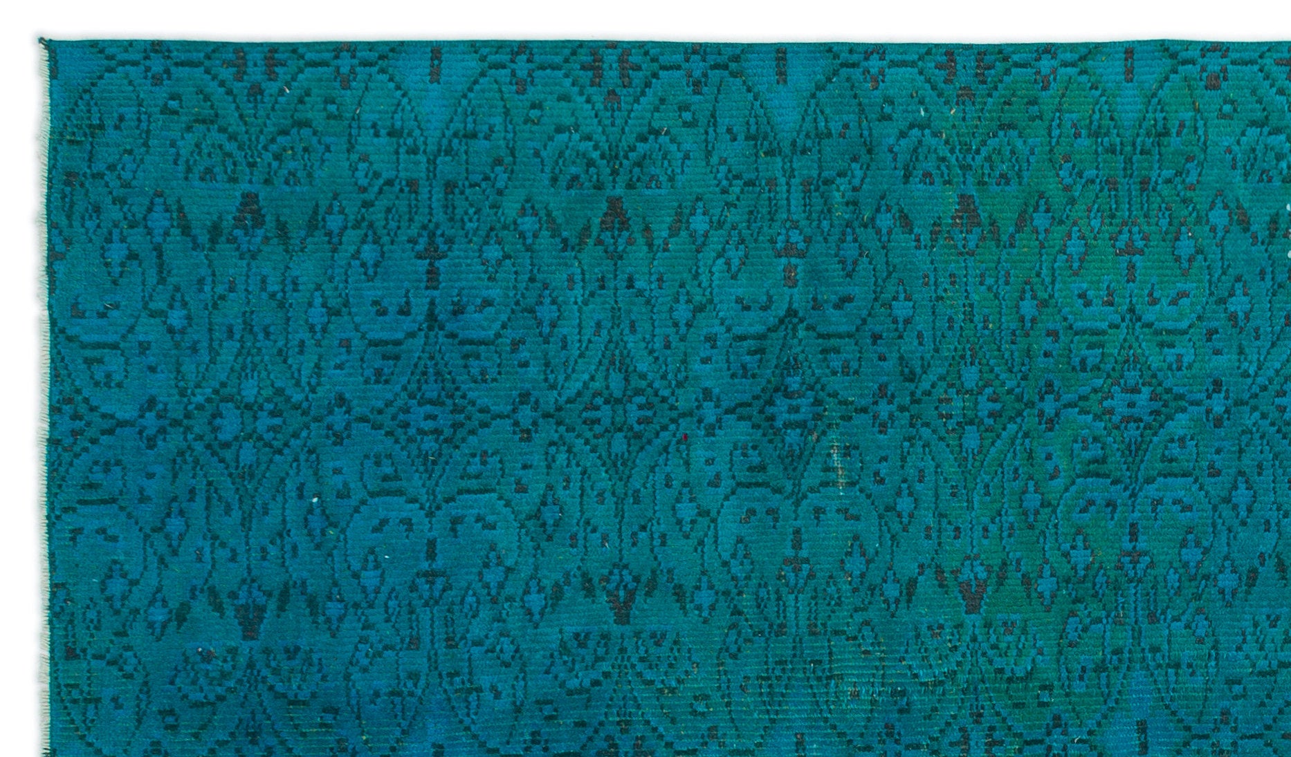 Turquoise Over Dyed Vintage Rug 5'0'' x 8'8'' ft 153 x 263 cm