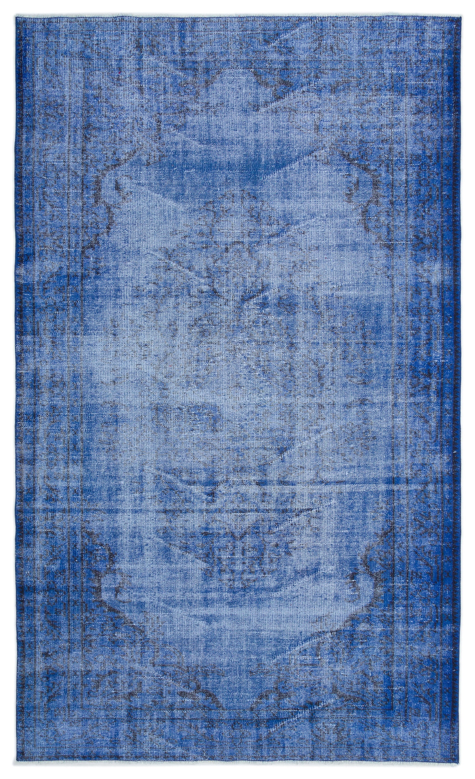 Blue Over Dyed Vintage Rug 5'4'' x 8'10'' ft 163 x 270 cm