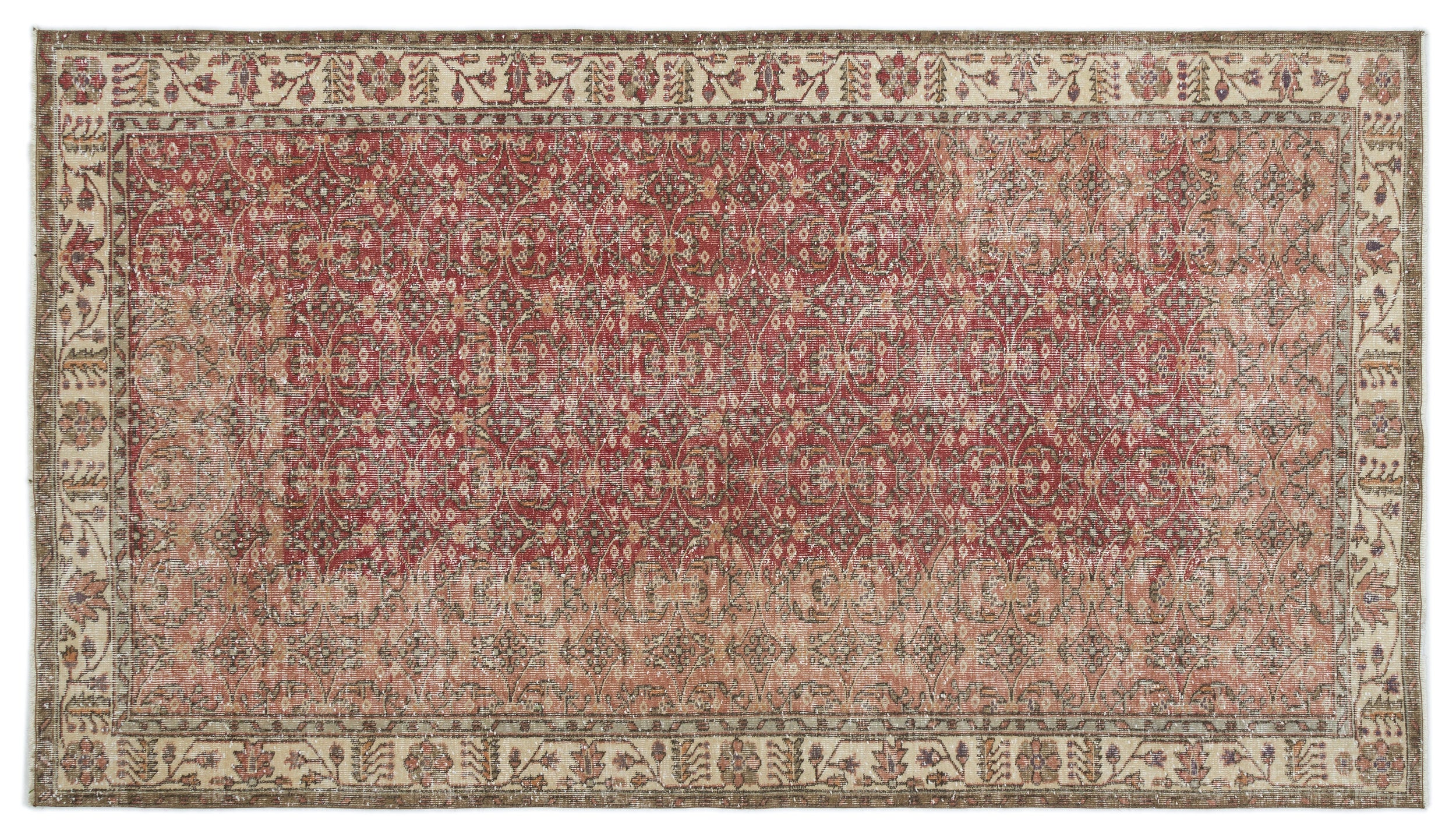 Naturel Over Dyed Vintage Rug 5'1'' x 9'1'' ft 155 x 276 cm