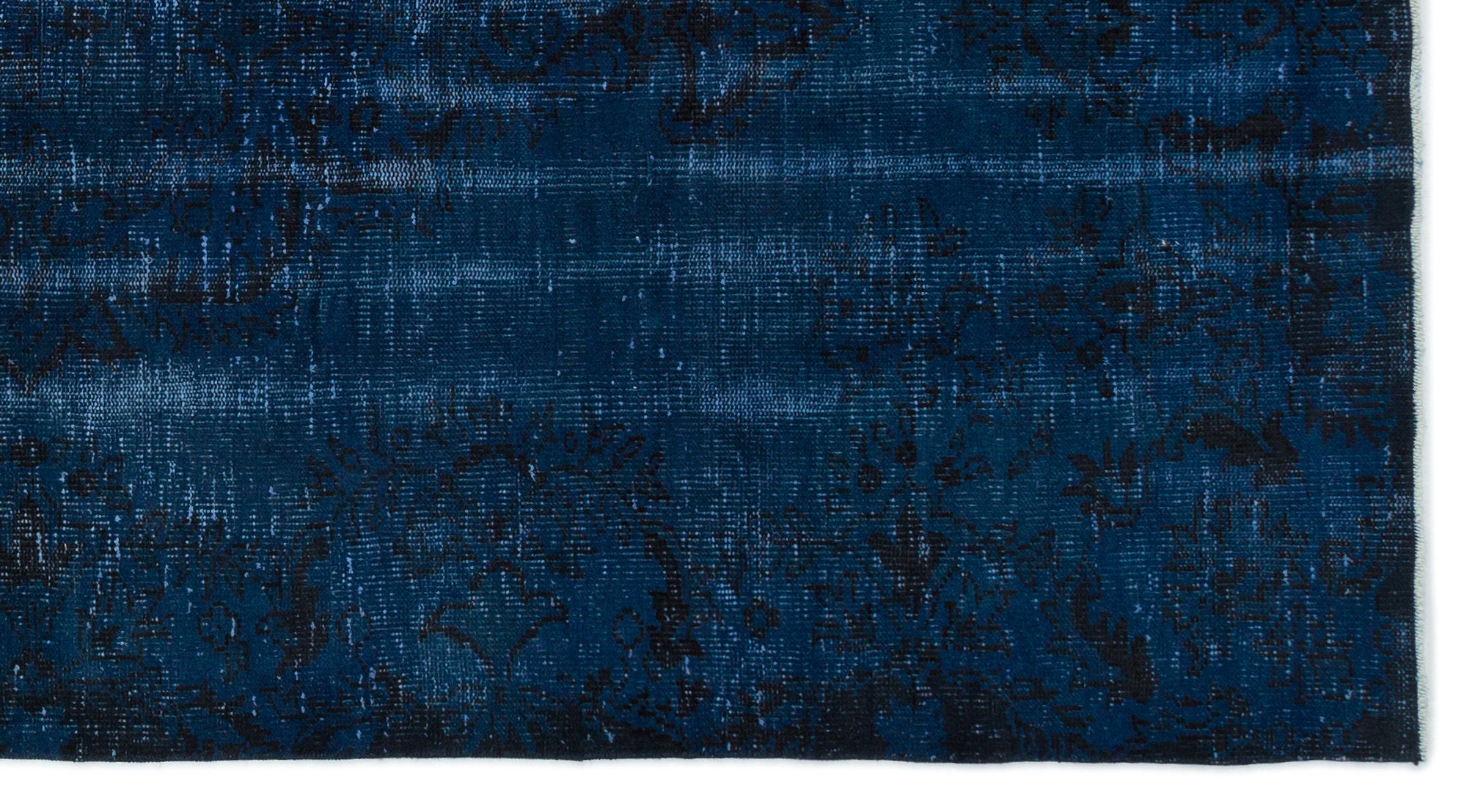 Blue Over Dyed Vintage Rug 5'0'' x 9'4'' ft 153 x 285 cm
