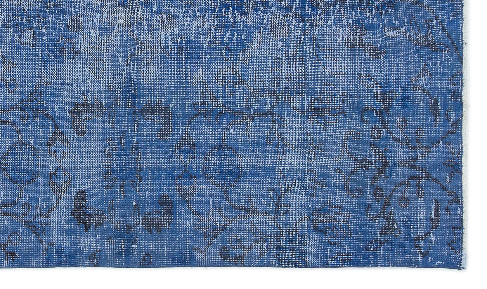 Blue Over Dyed Vintage Rug 4'7'' x 7'9'' ft 140 x 236 cm