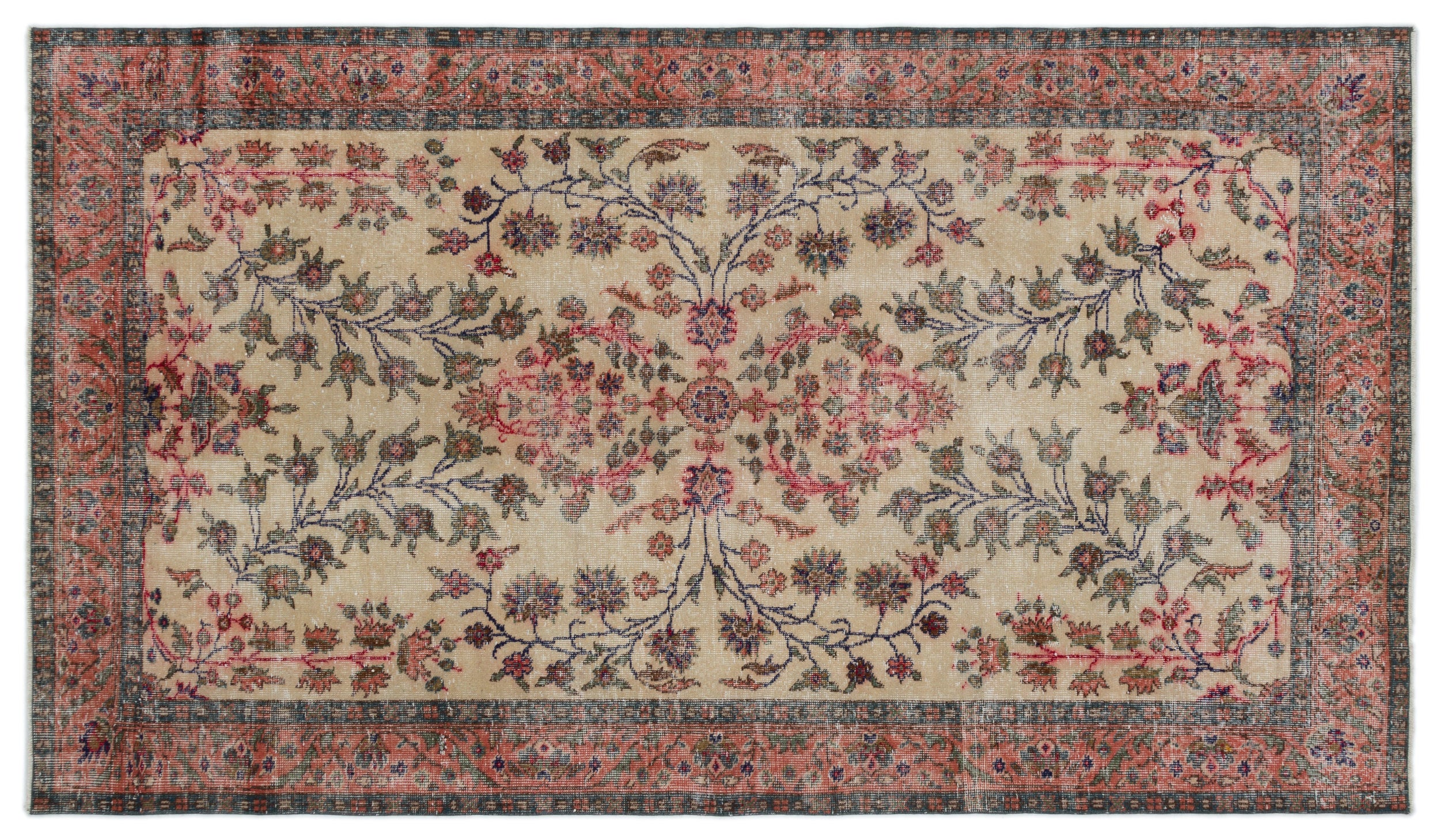 Naturel Over Dyed Vintage Rug 5'2'' x 9'2'' ft 158 x 280 cm