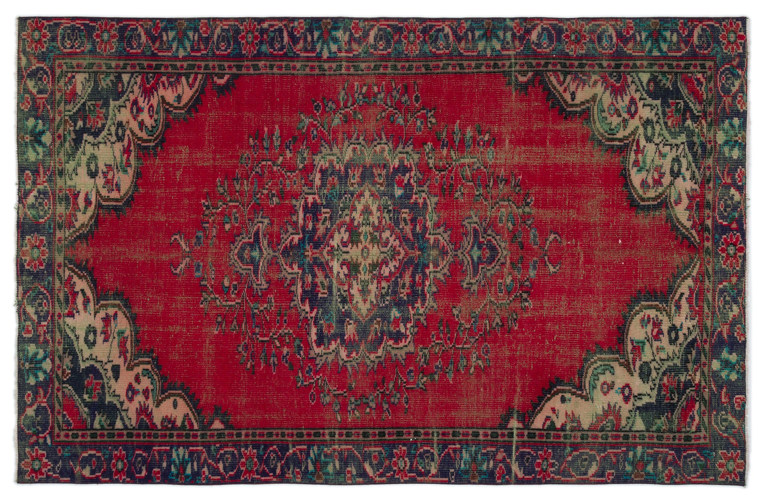 Naturel Over Dyed Vintage Rug 5'6'' x 8'2'' ft 168 x 250 cm