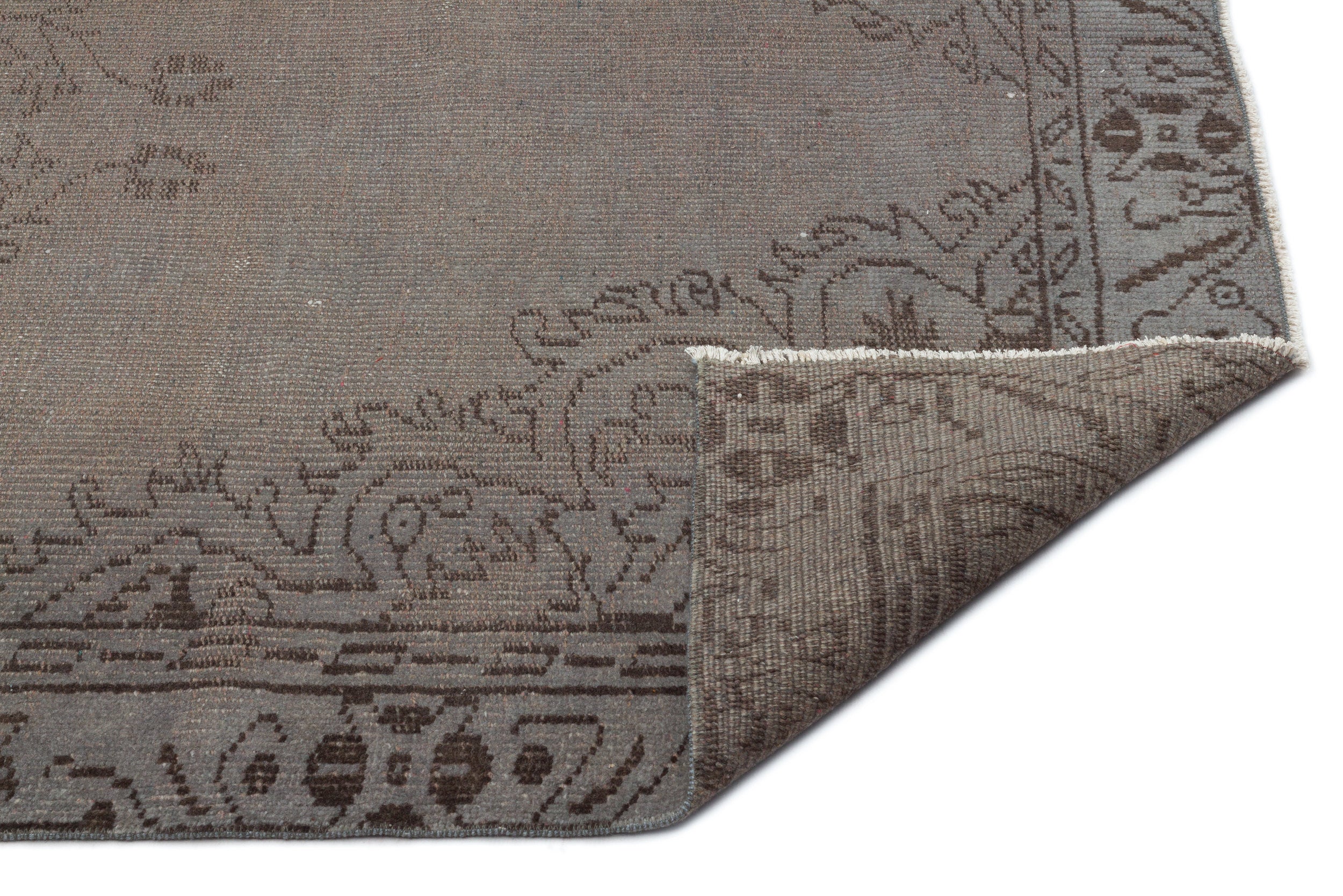 Gray Over Dyed Vintage Rug 4'9'' x 8'3'' ft 145 x 251 cm