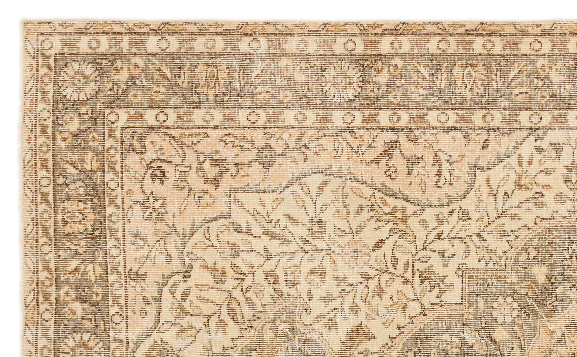 Beige Over Dyed Vintage Rug 5'3'' x 8'9'' ft 159 x 266 cm