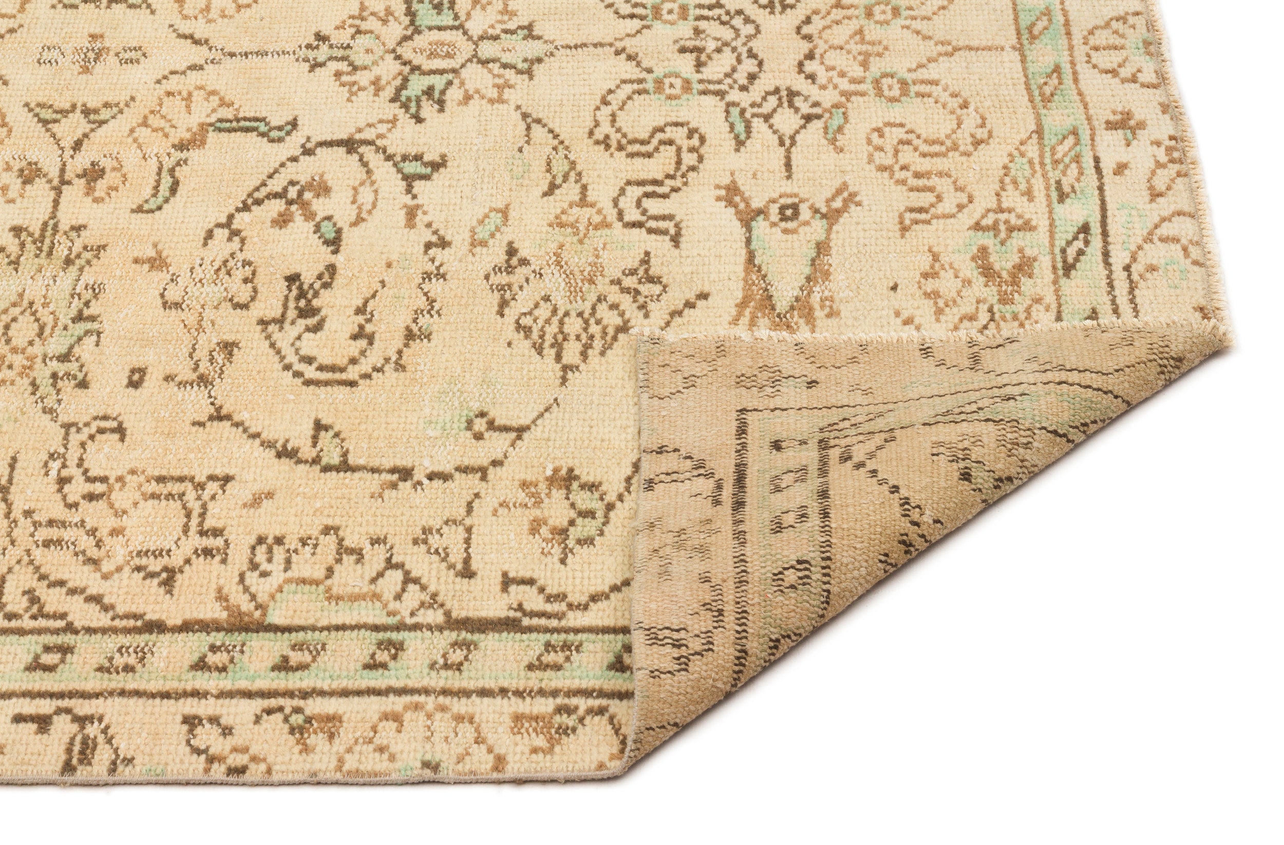 Beige Over Dyed Vintage Rug 4'11'' x 8'0'' ft 149 x 245 cm