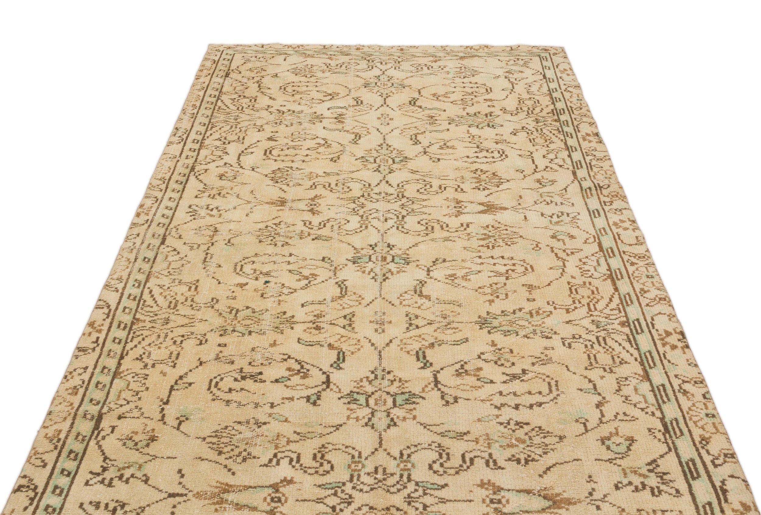 Beige Over Dyed Vintage Rug 4'11'' x 8'0'' ft 149 x 245 cm