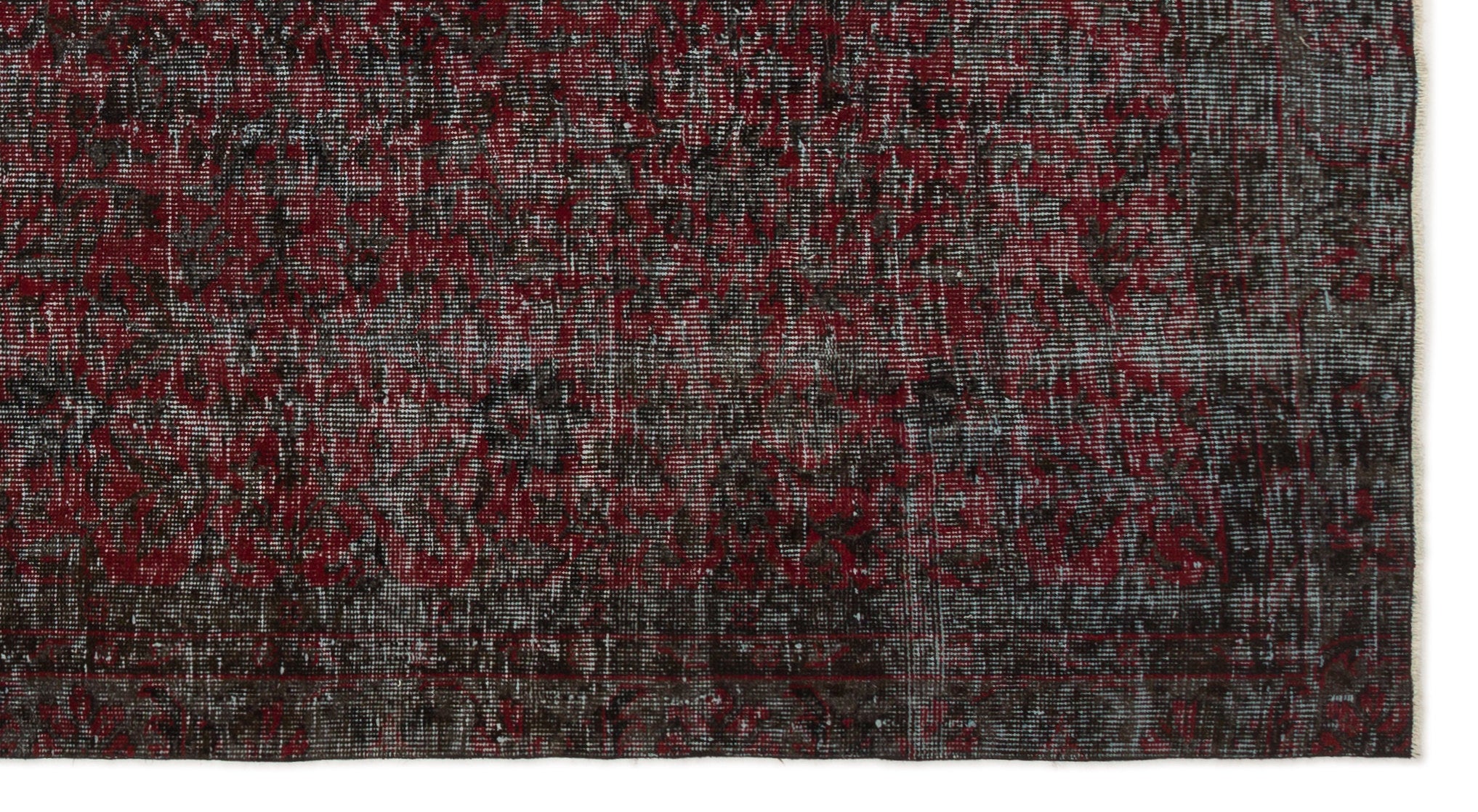 Red Over Dyed Vintage Rug 4'10'' x 9'1'' ft 148 x 277 cm