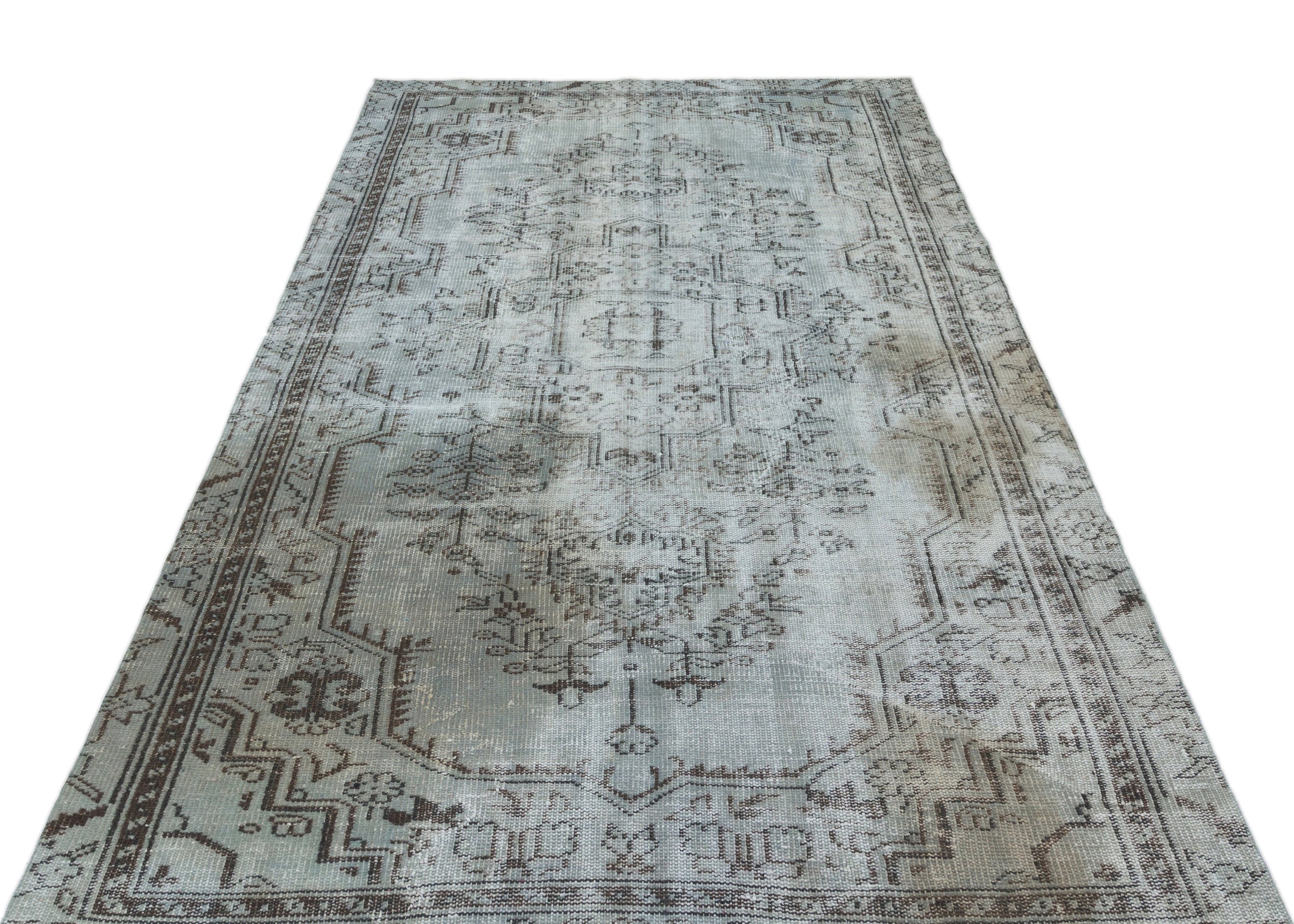 Blue Over Dyed Vintage Rug 5'3'' x 8'10'' ft 159 x 270 cm
