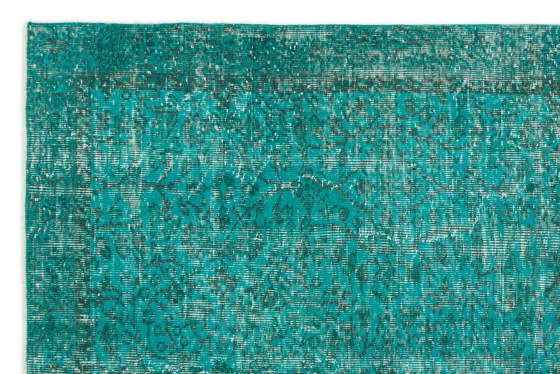 Turquoise Over Dyed Vintage Rug 5'3'' x 8'4'' ft 161 x 255 cm