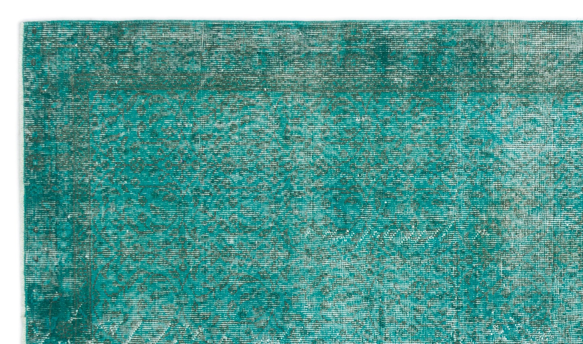 Turquoise Over Dyed Vintage Rug 5'1'' x 8'9'' ft 154 x 266 cm