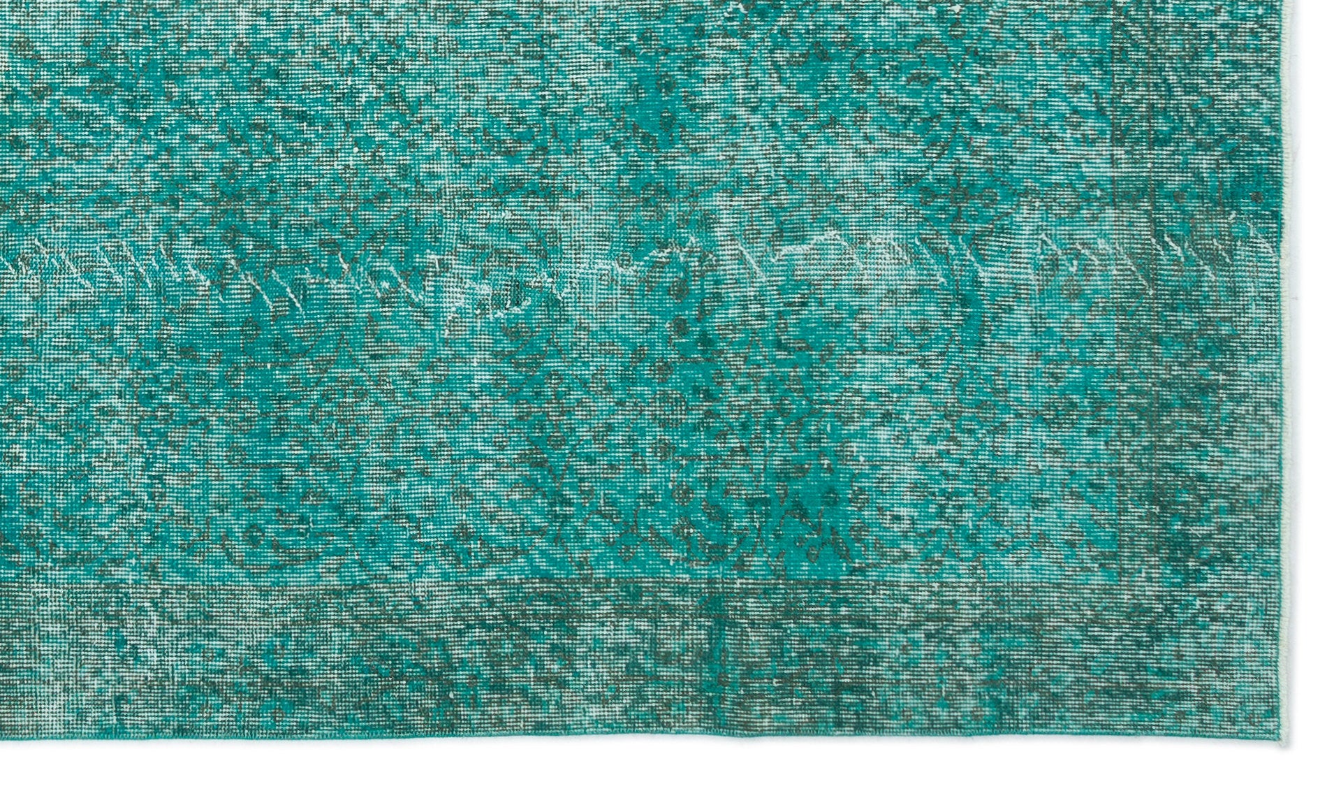 Turquoise Over Dyed Vintage Rug 5'1'' x 8'9'' ft 154 x 266 cm
