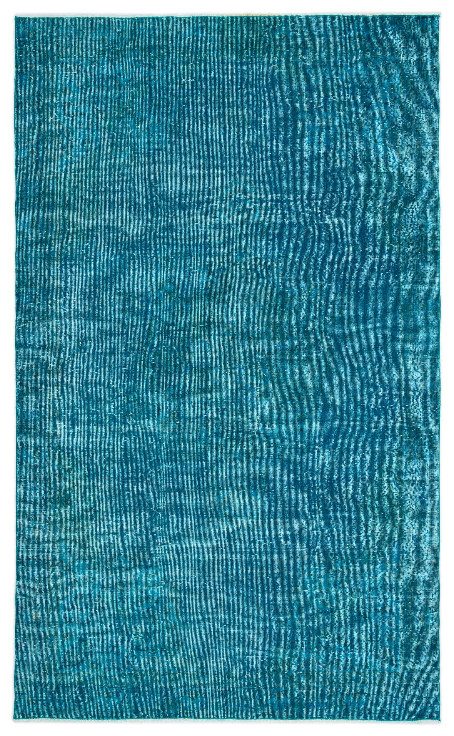 Turquoise Over Dyed Vintage Rug 5'1'' x 8'6'' ft 156 x 260 cm