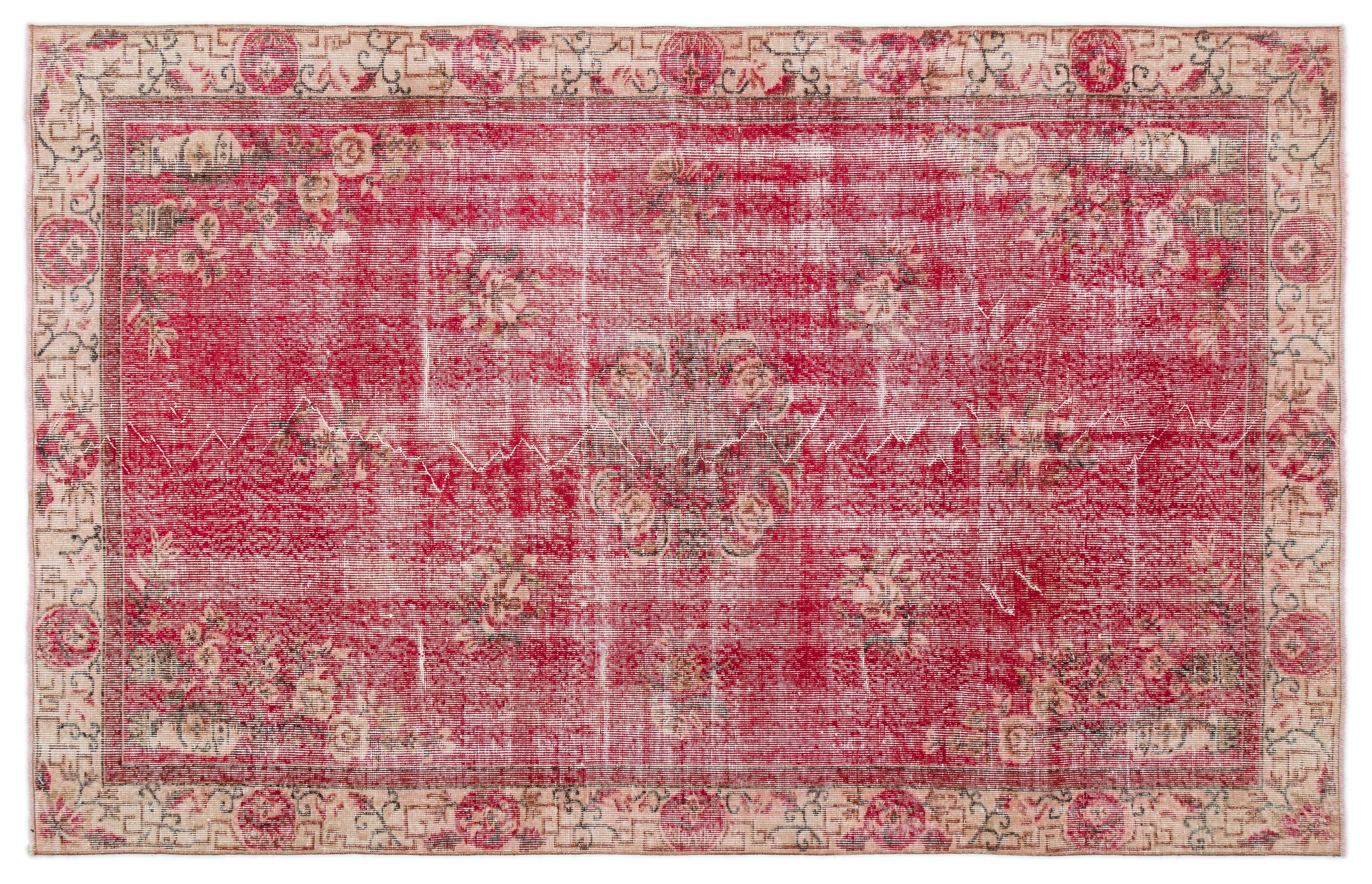 Naturel Over Dyed Vintage Rug 5'5'' x 8'9'' ft 165 x 266 cm