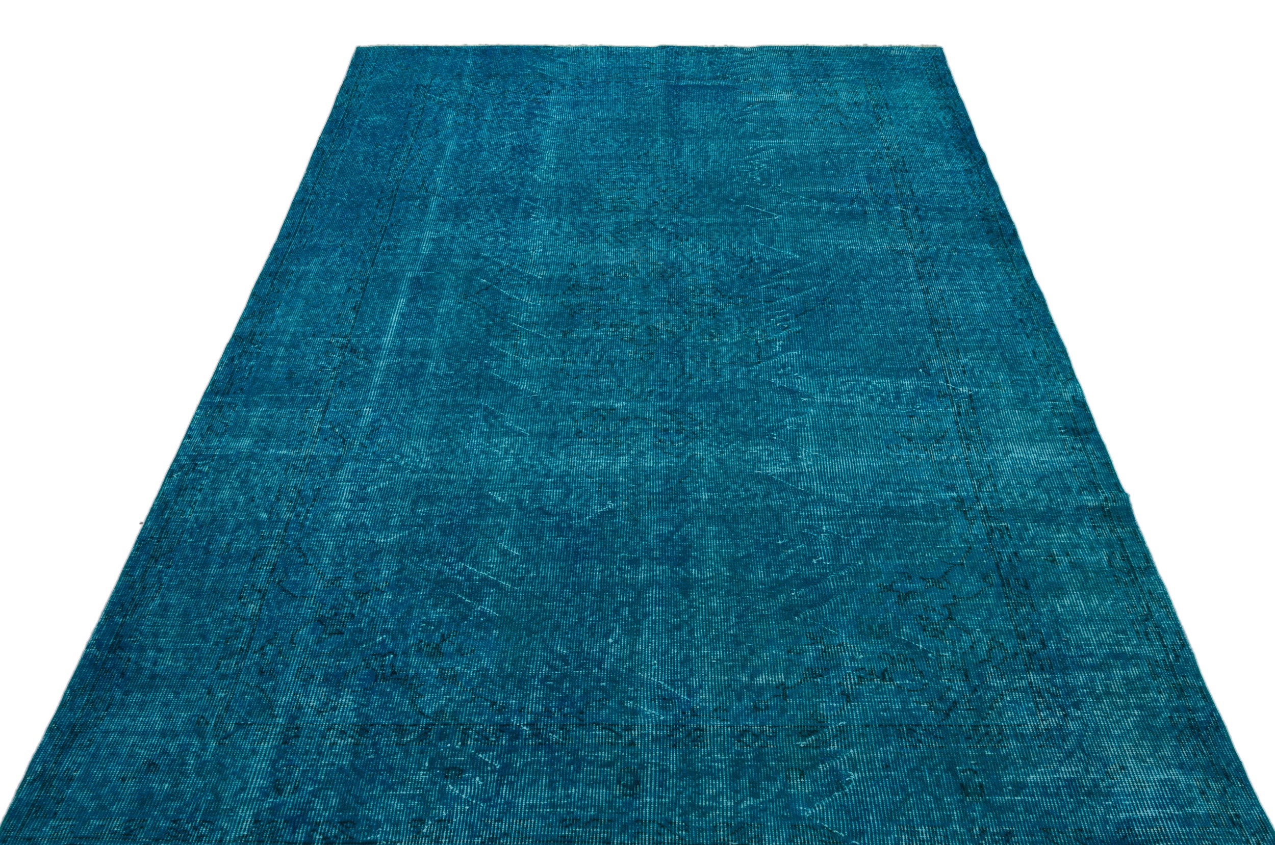 Turquoise Over Dyed Vintage Rug 5'3'' x 8'7'' ft 159 x 262 cm