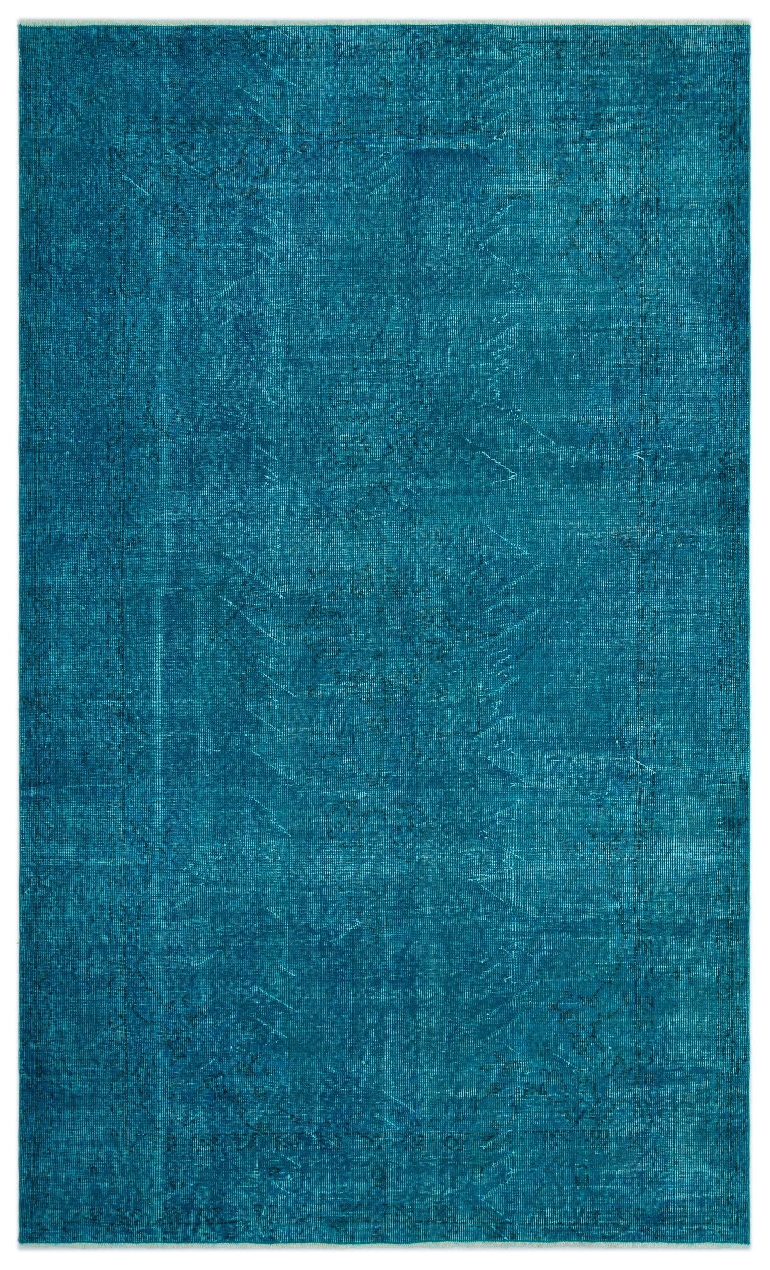 Turquoise Over Dyed Vintage Rug 5'3'' x 8'7'' ft 159 x 262 cm