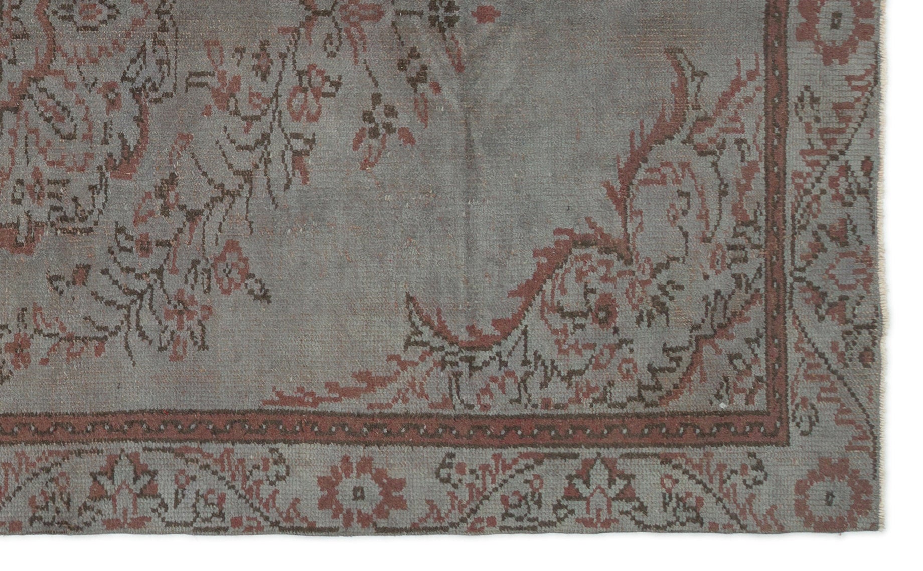 Gray Over Dyed Vintage Rug 5'3'' x 8'5'' ft 161 x 257 cm