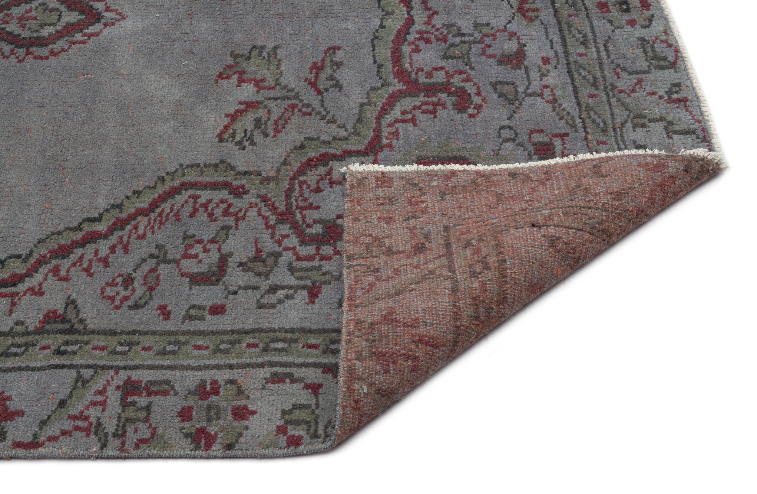 Gray Over Dyed Vintage Rug 5'3'' x 8'8'' ft 160 x 263 cm