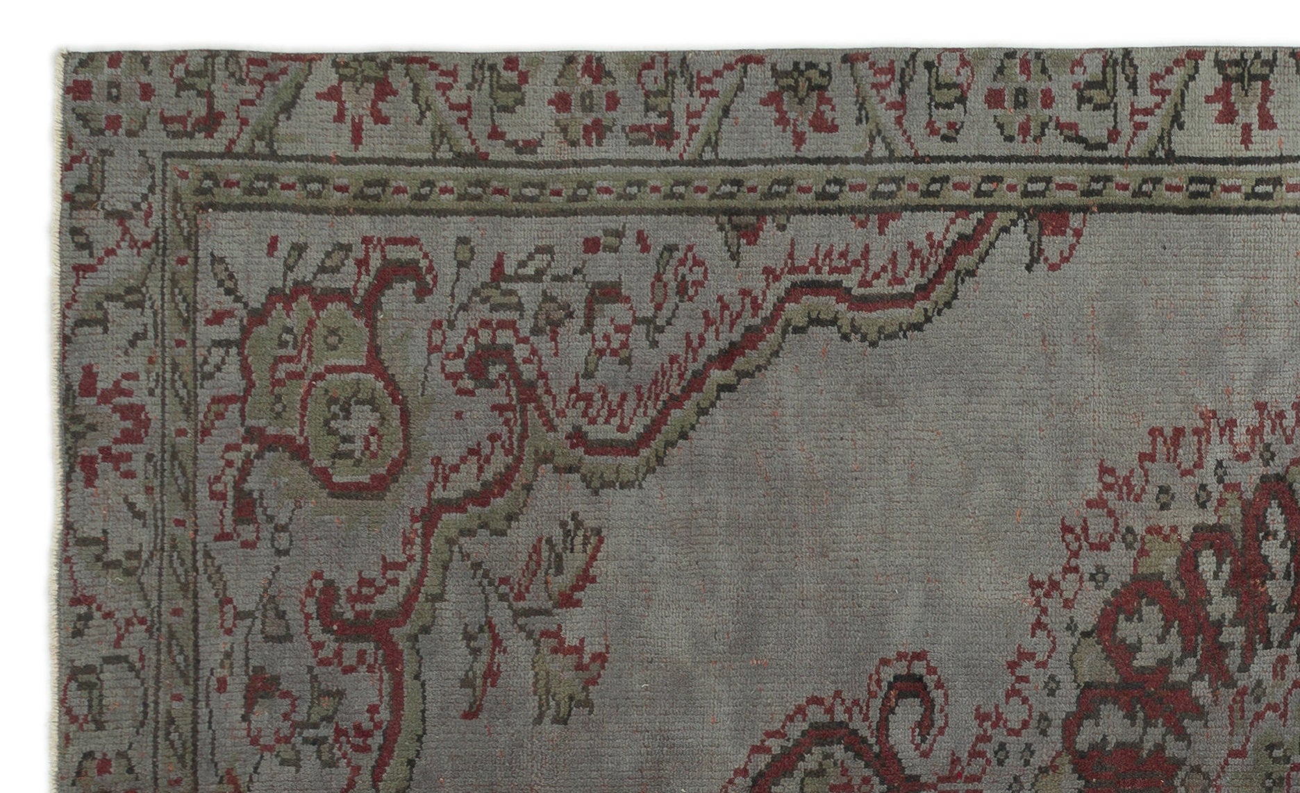 Gray Over Dyed Vintage Rug 5'3'' x 8'8'' ft 160 x 263 cm
