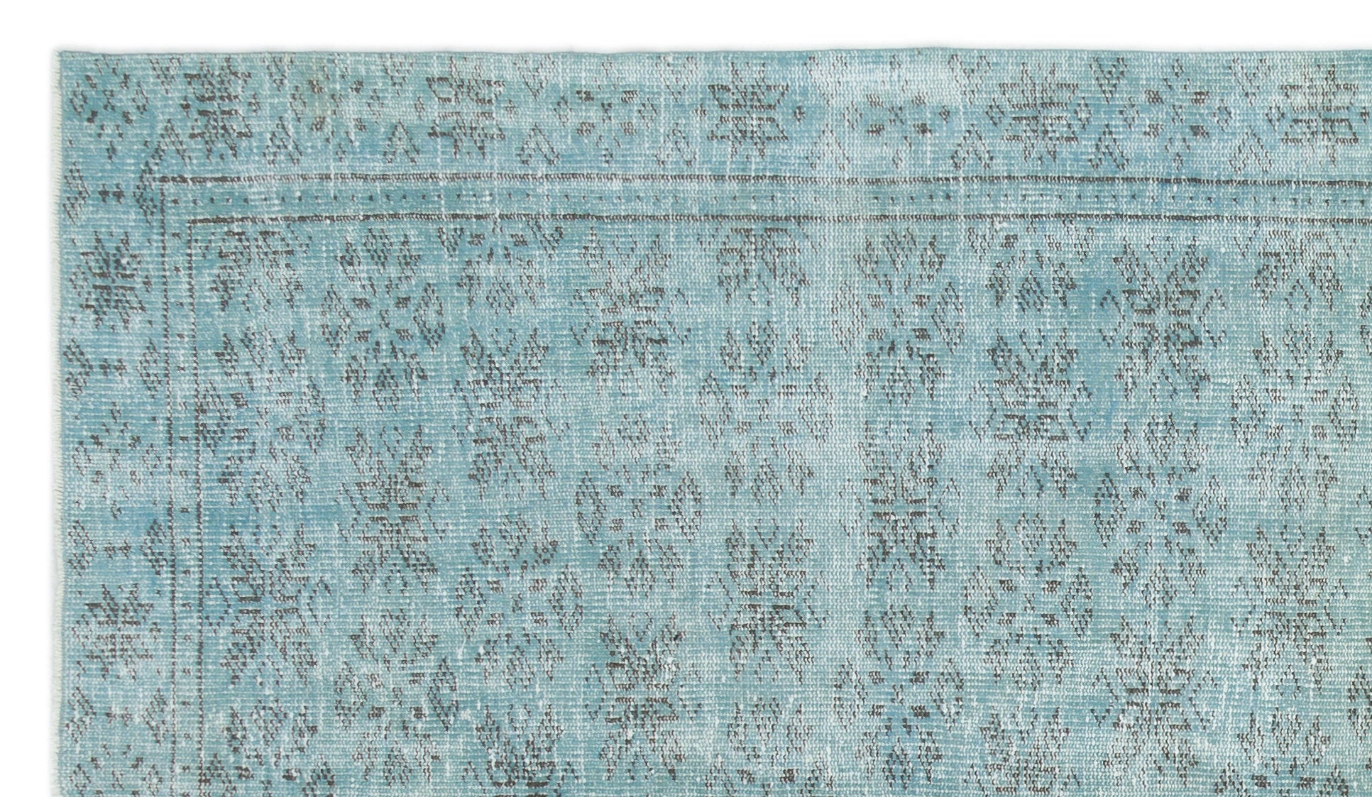 Blue Over Dyed Vintage Rug 5'2'' x 8'11'' ft 157 x 273 cm
