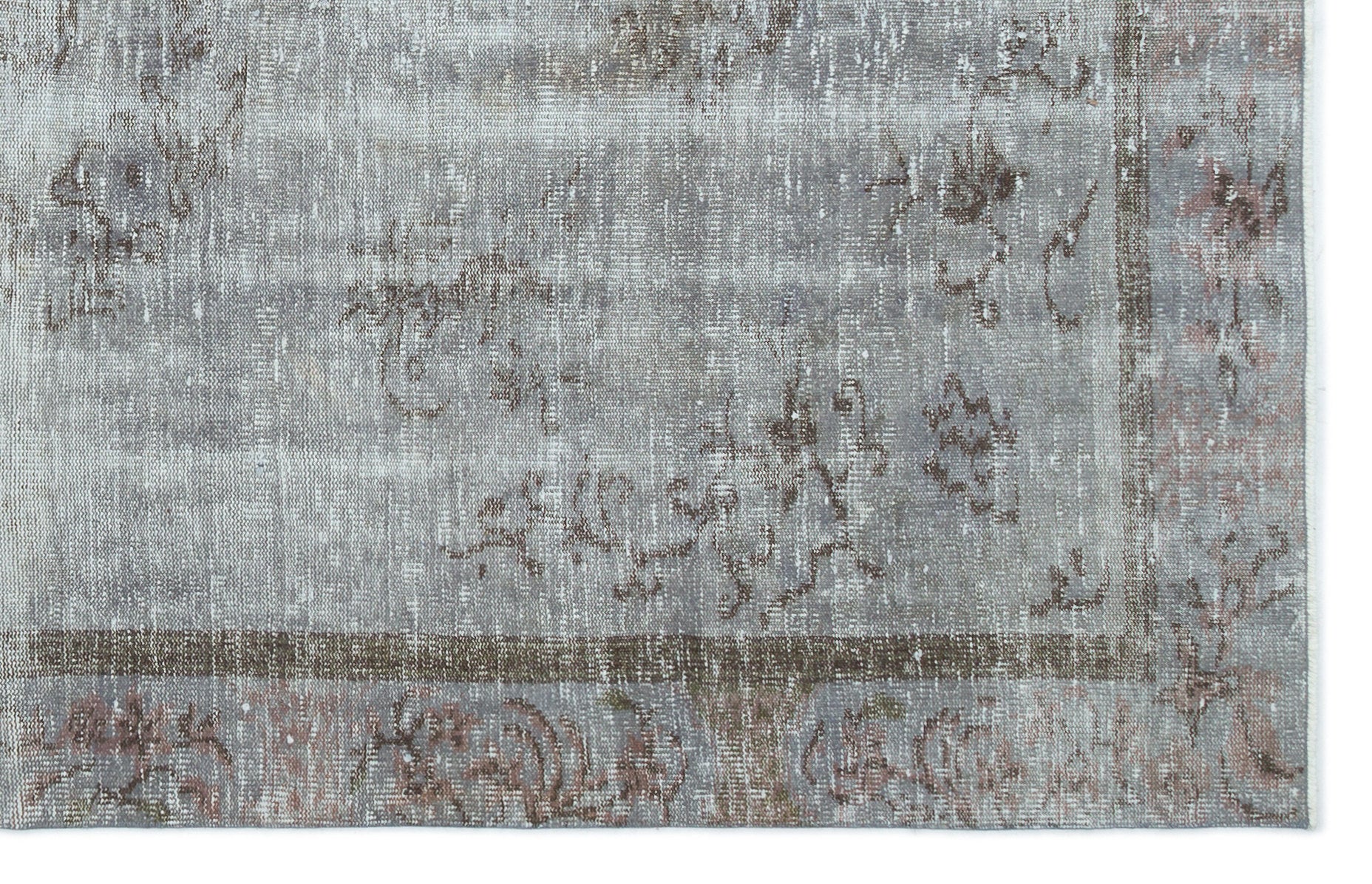 Gray Over Dyed Vintage Rug 5'6'' x 8'6'' ft 168 x 260 cm