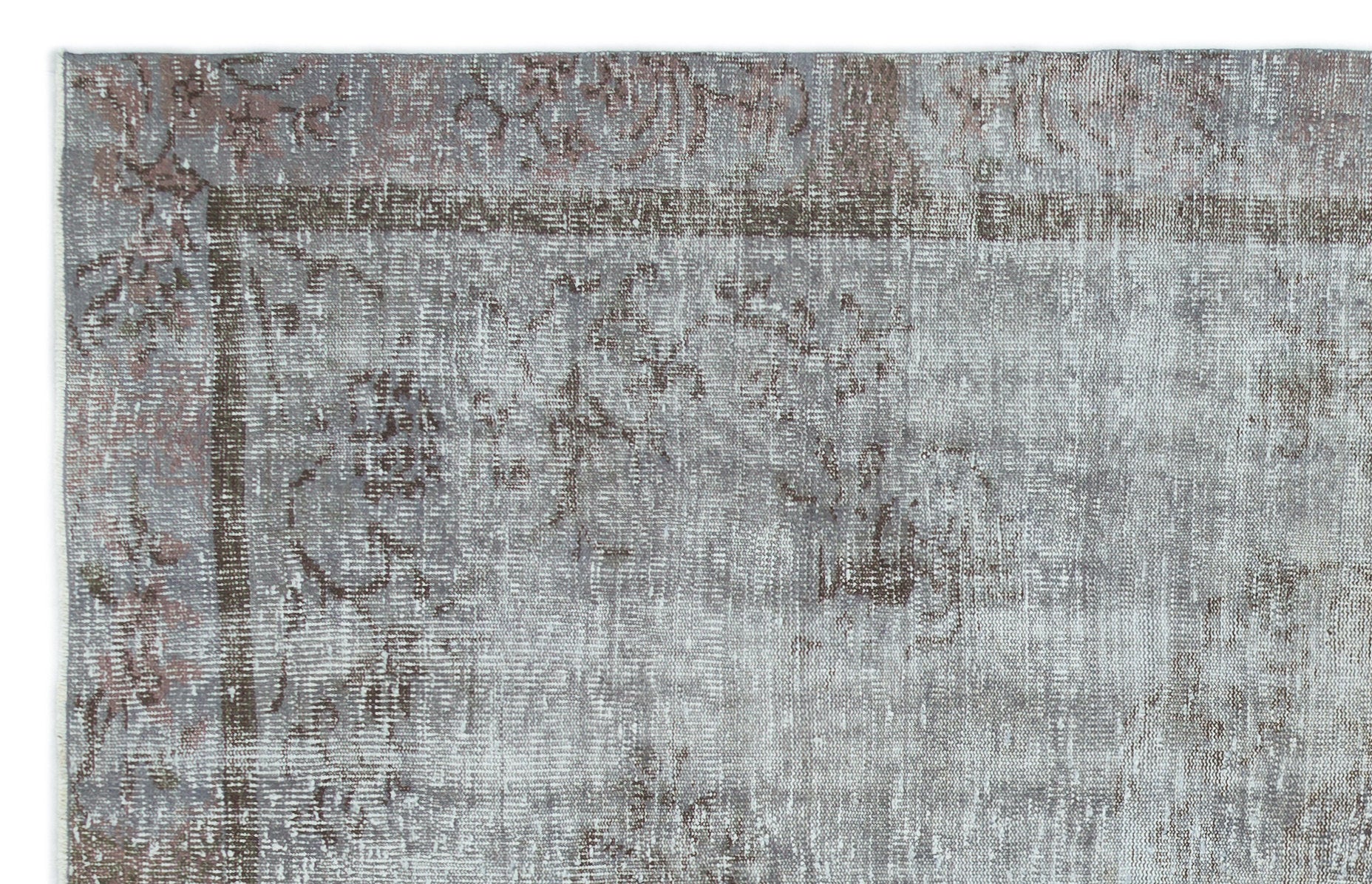 Gray Over Dyed Vintage Rug 5'6'' x 8'6'' ft 168 x 260 cm