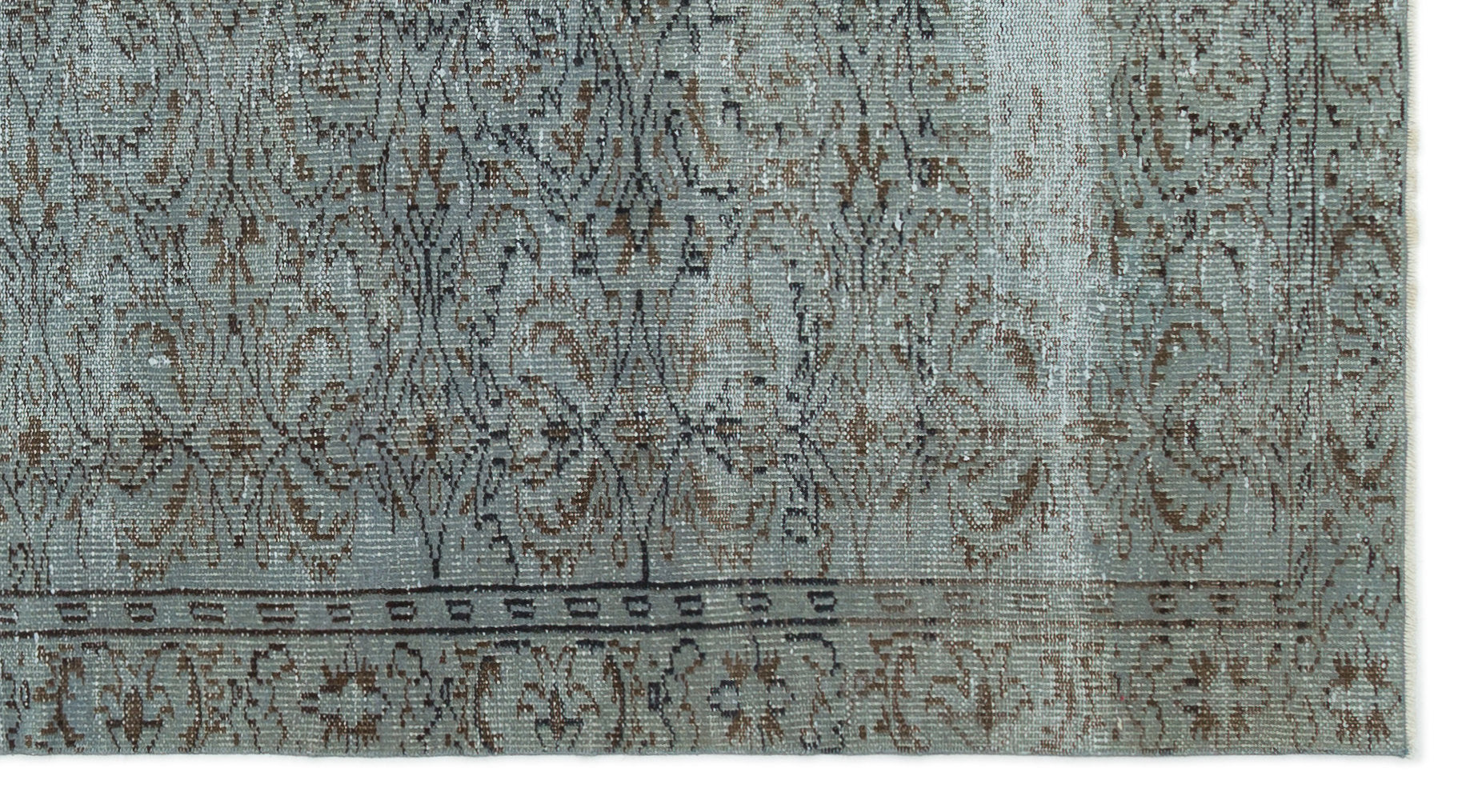 Gray Over Dyed Vintage Rug 4'8'' x 8'6'' ft 142 x 258 cm