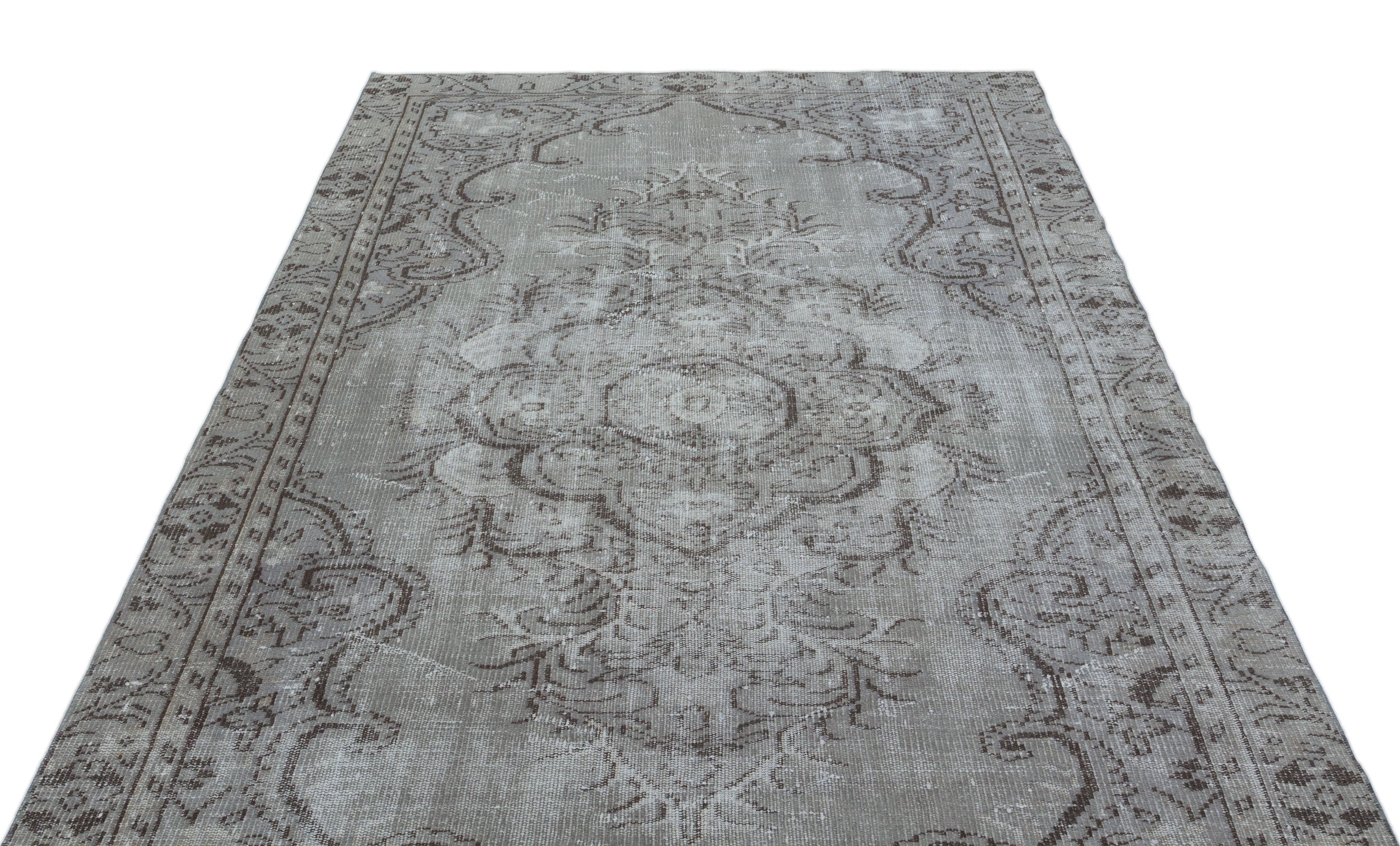 Gray Over Dyed Vintage Rug 5'3'' x 8'11'' ft 159 x 273 cm